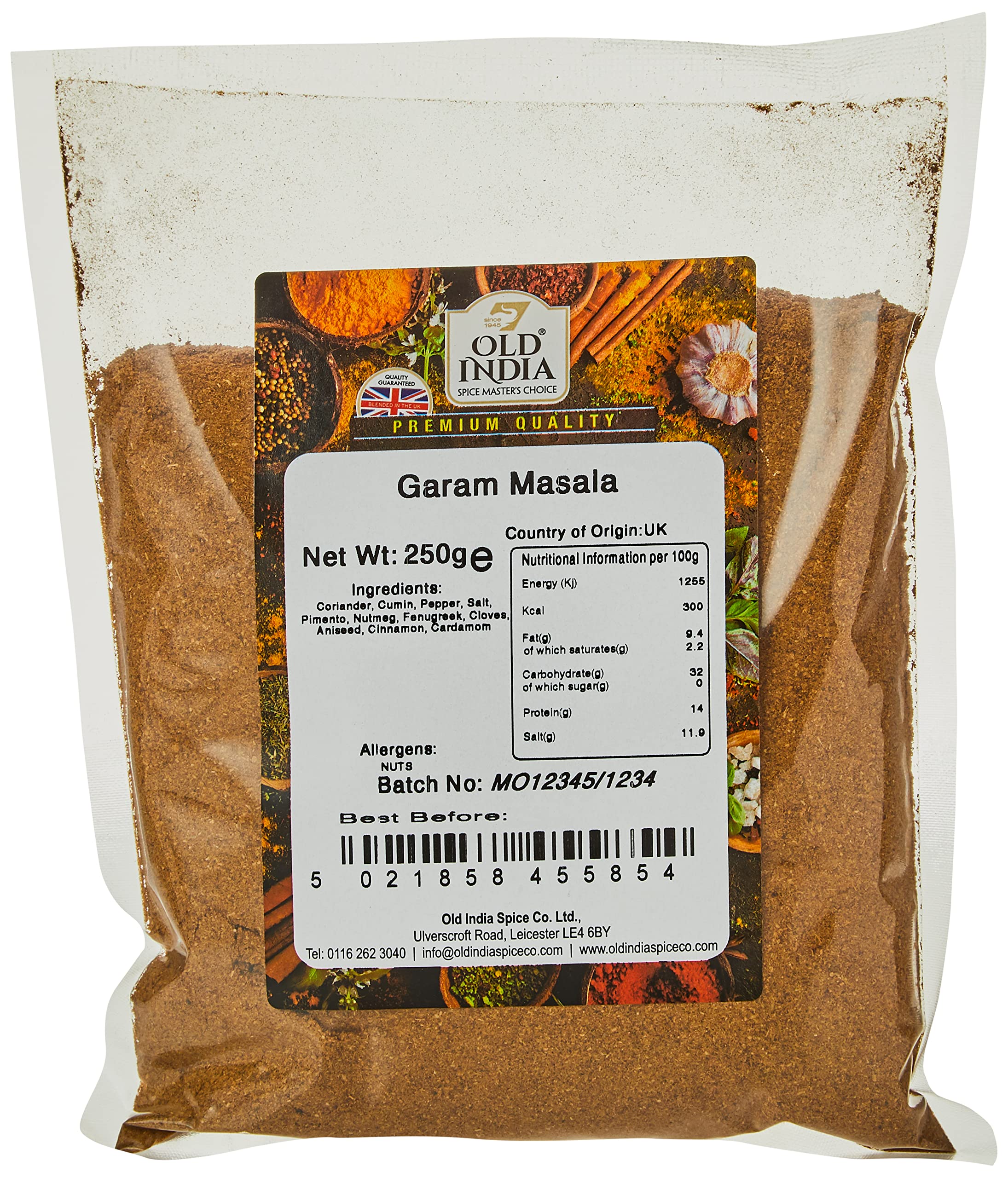Old India Garam Masala Powder - 100% Natural, Additive & GMO Free | 250g Bag