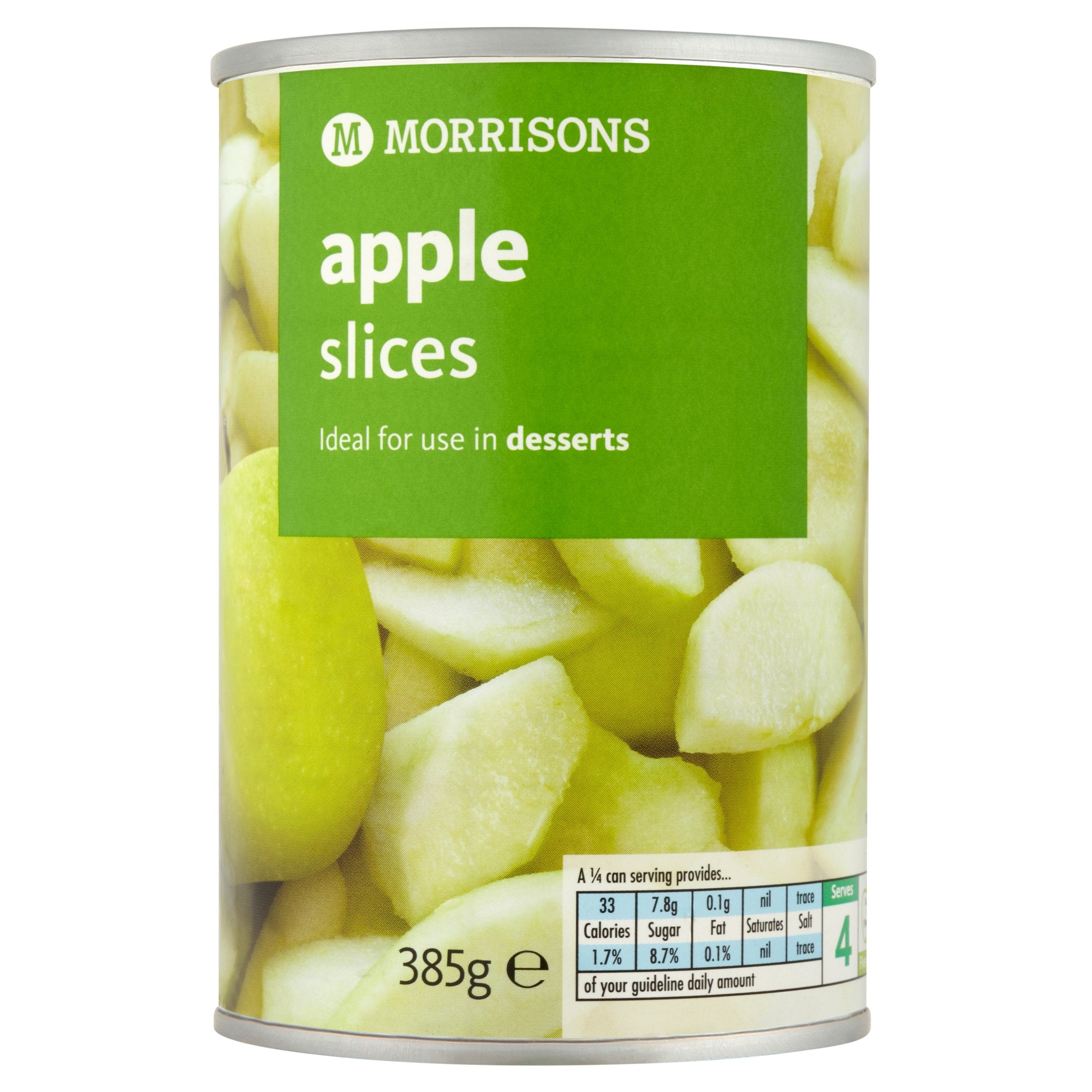 Morrisons Apple Slices - Granny Smith Fruit in Syrup | 385g Tin 1