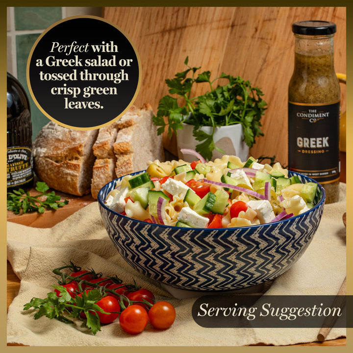 The Real Condiment Company Greek Dressing 240g - Olive Oil & Citrus Herb Vinaigrette