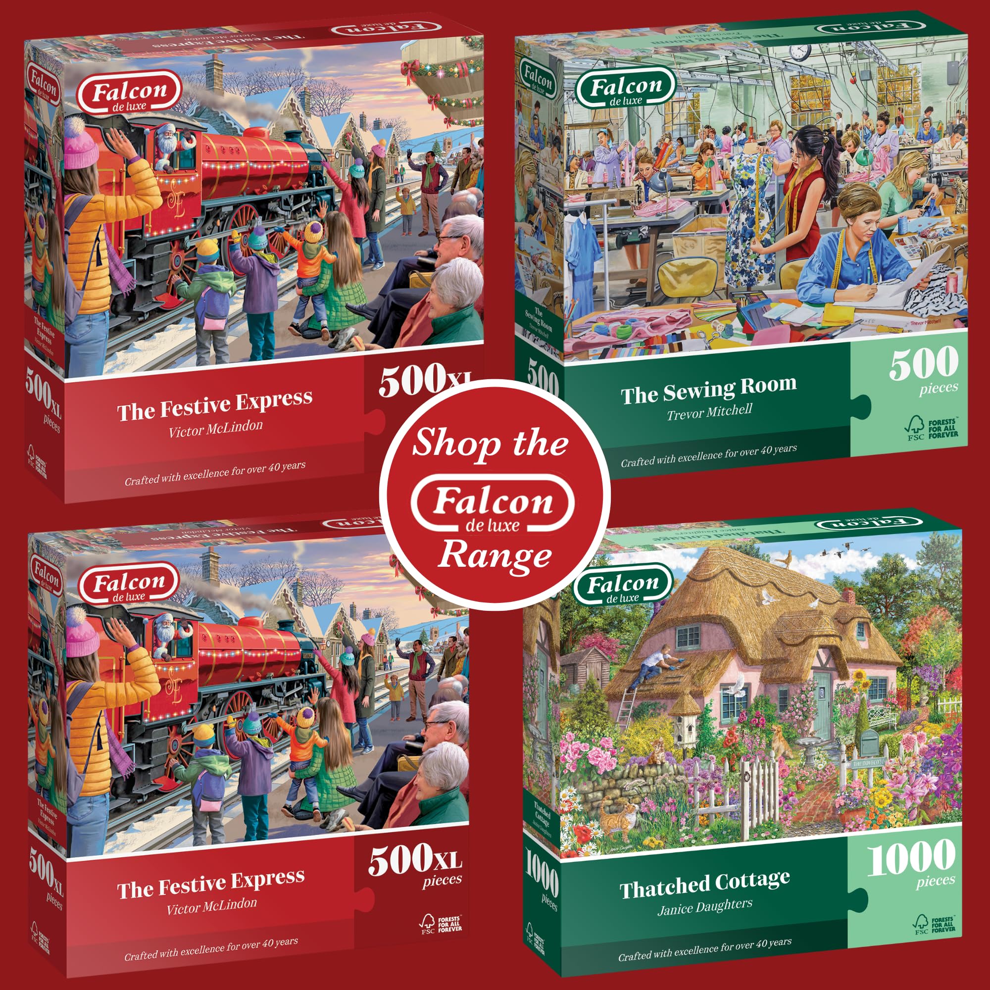 Falcon Festive Express - 500 XL Piece Christmas Jigsaw Puzzle for Adults 5