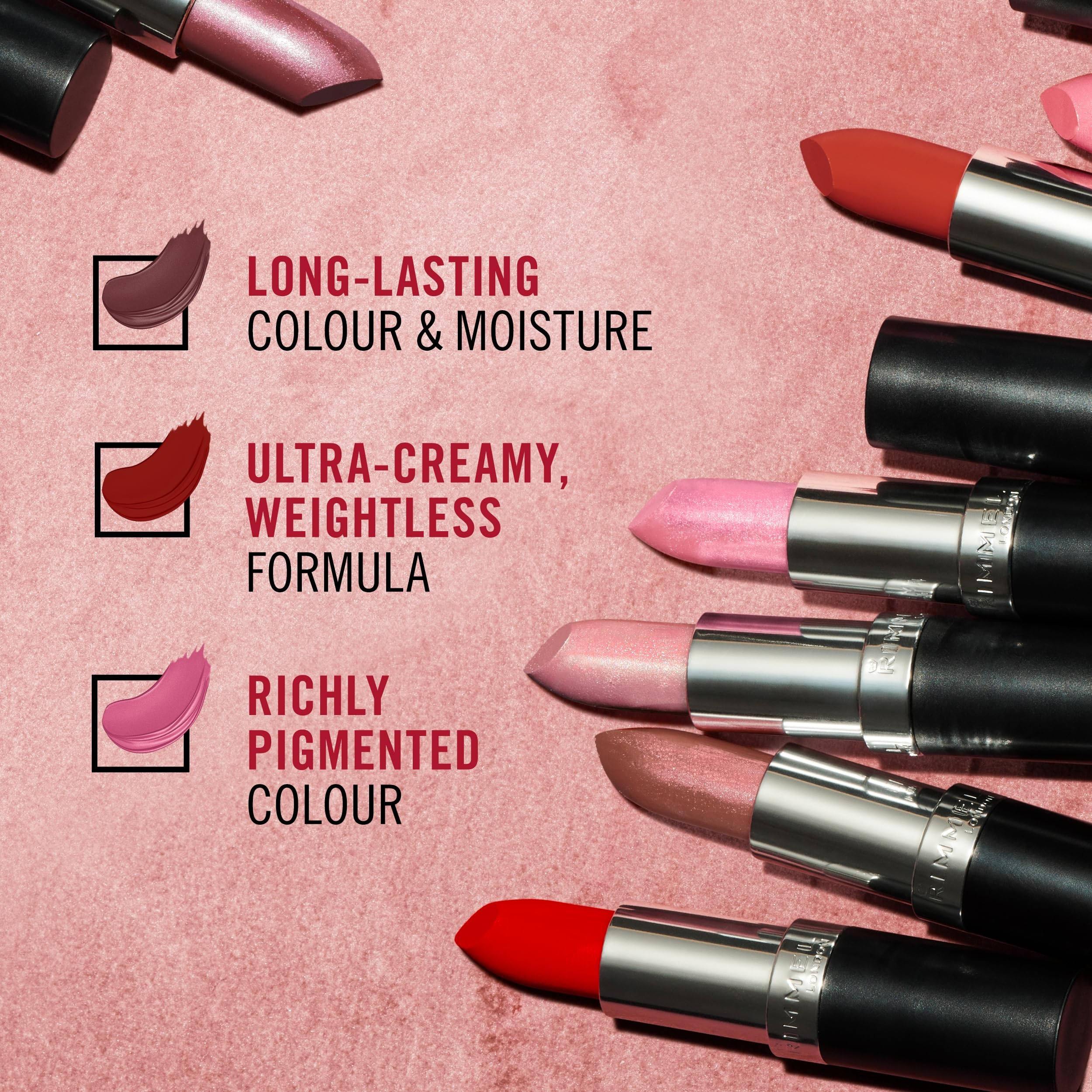 Rimmel Lasting Finish Lipstick 360 Pumpkin Peach - Creamy Satin Finish Long-Lasting Lip Color 6