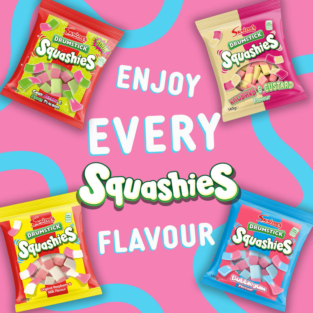 Swizzels Squashies Sweets - Bubblegum Flavour Chewy Candy - 140g