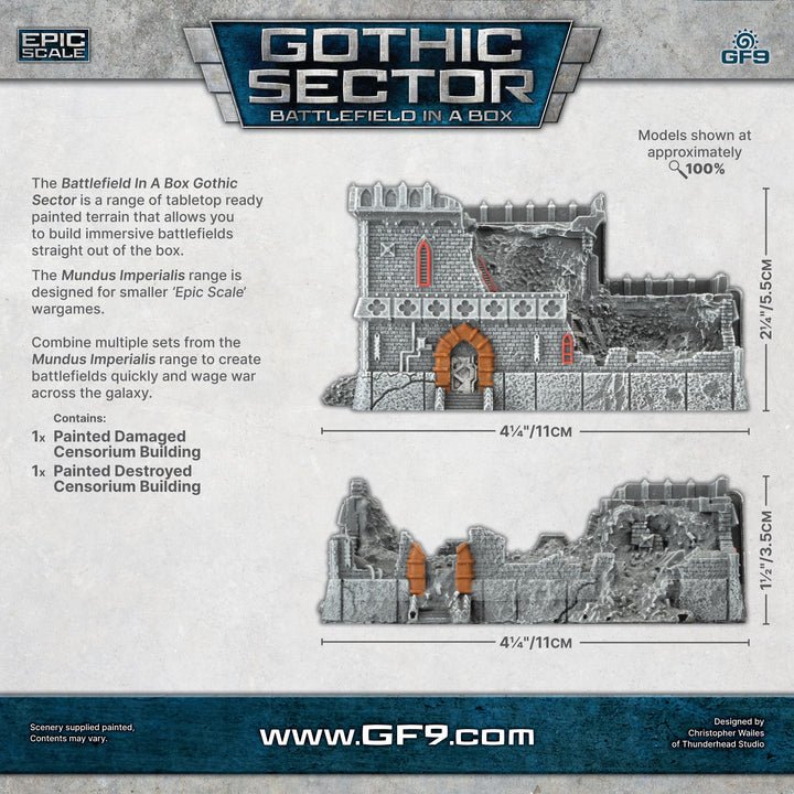 Gale Force Nine Mundus Imperialis Damaged & Destroyed Censorium Terrain Set