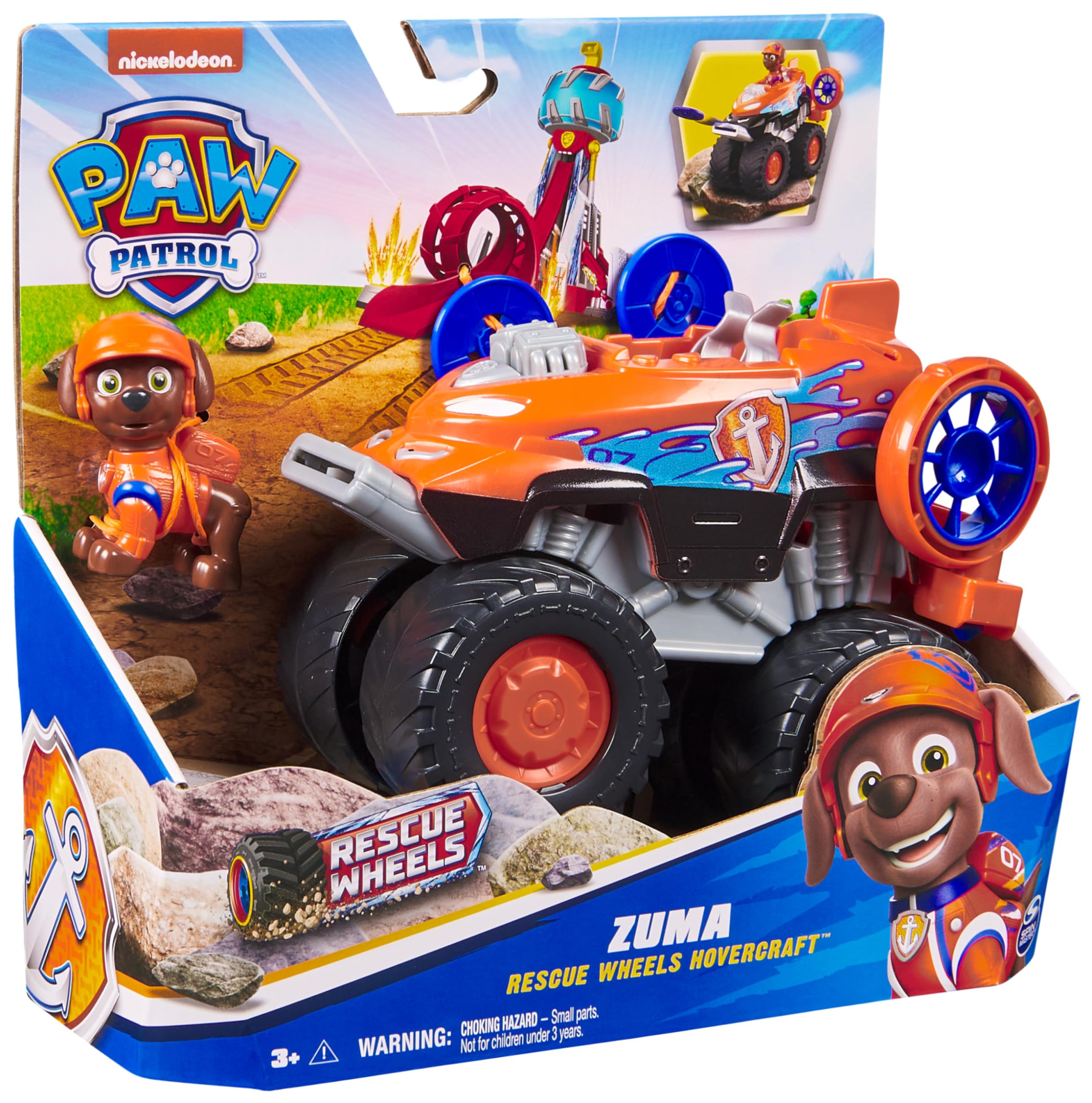 Paw Patrol Rescue Wheels Zuma's Hovercraft Toy Truck with Projectile Launcher - Ages 3+ 6