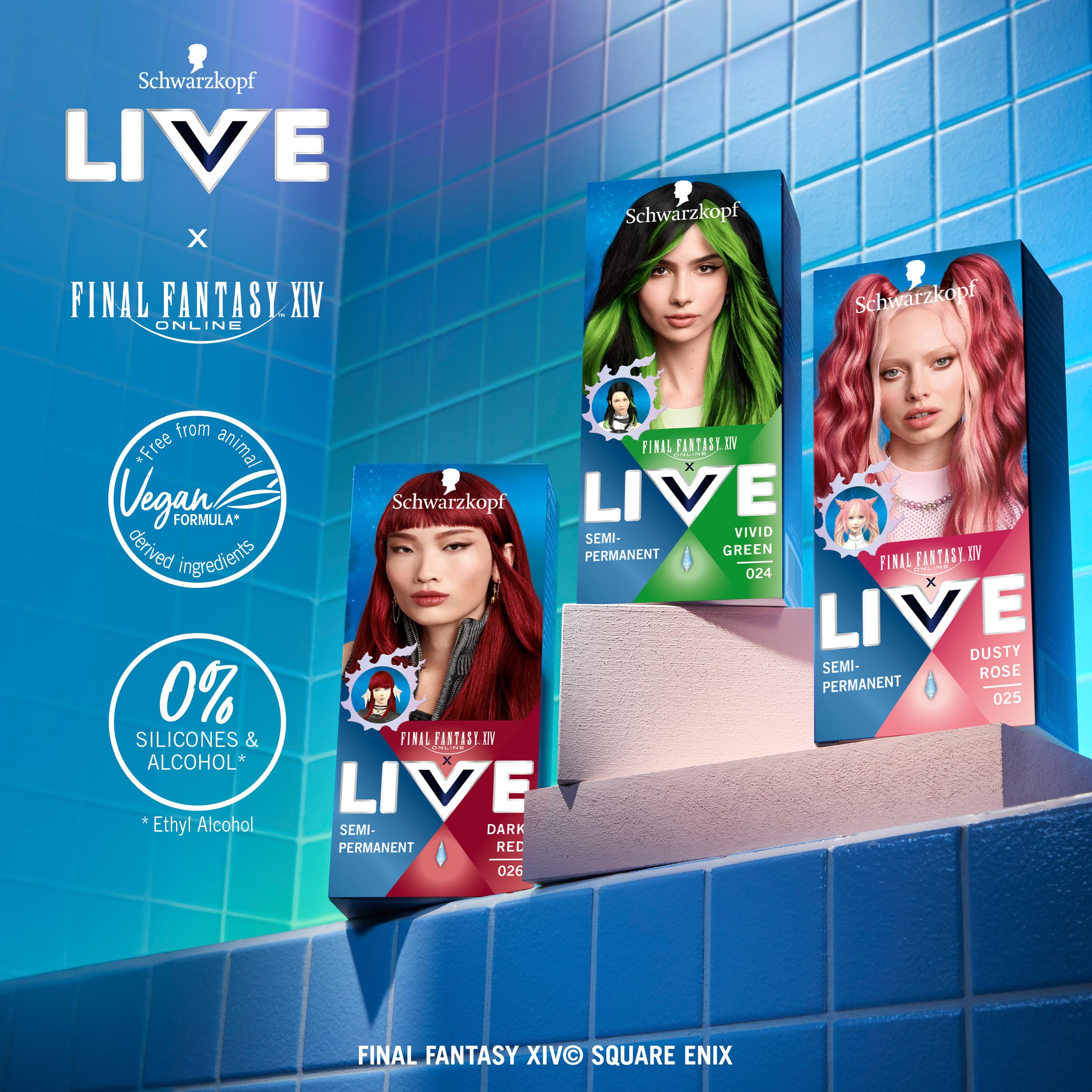 Schwarzkopf LIVE Ultra Brights or Pastels Vivid Green 024 - Semi-Permanent Hair Dye with Conditioner (50ml) 9