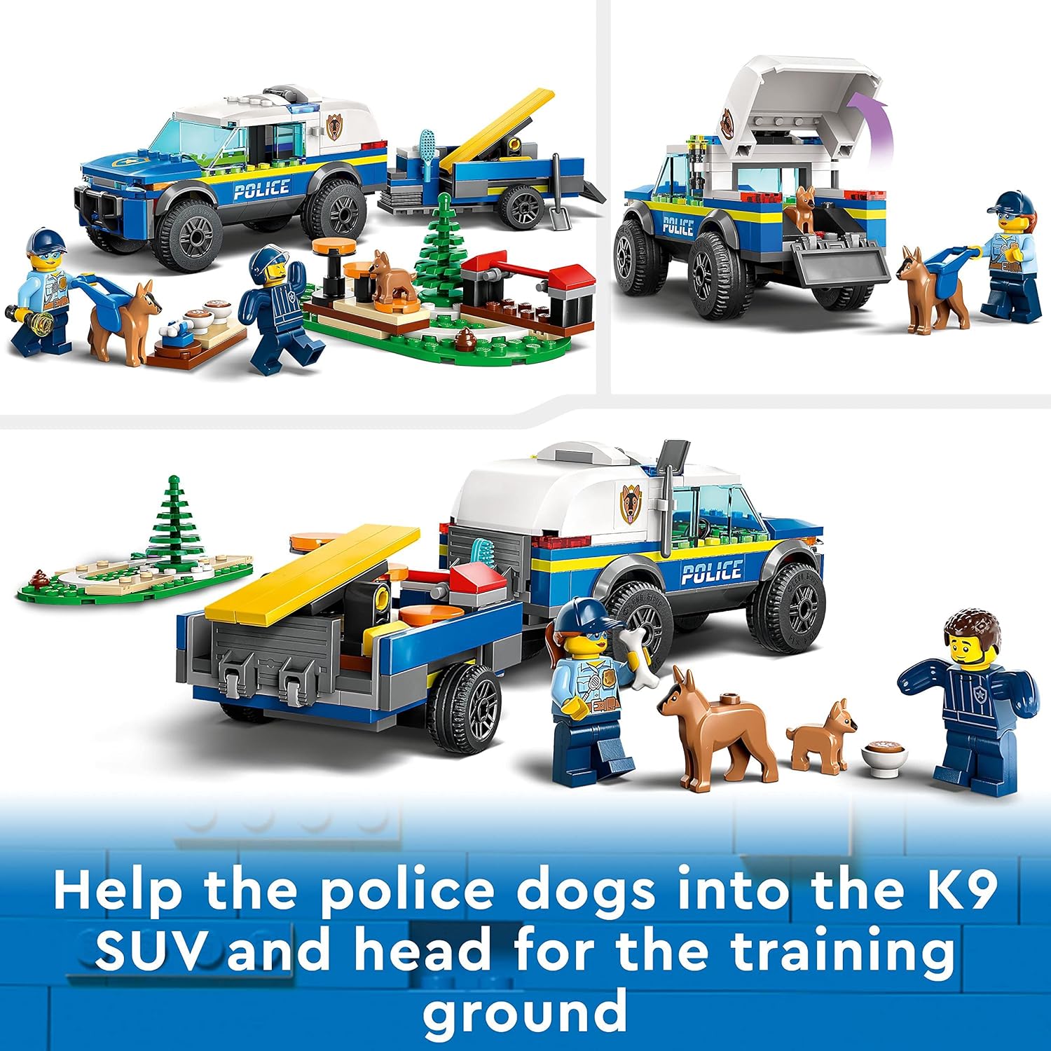 LEGO City Mobile Police Dog Training Set 60369 - SUV Toy with Trailer & Puppy Figures for Kids 5+ 5