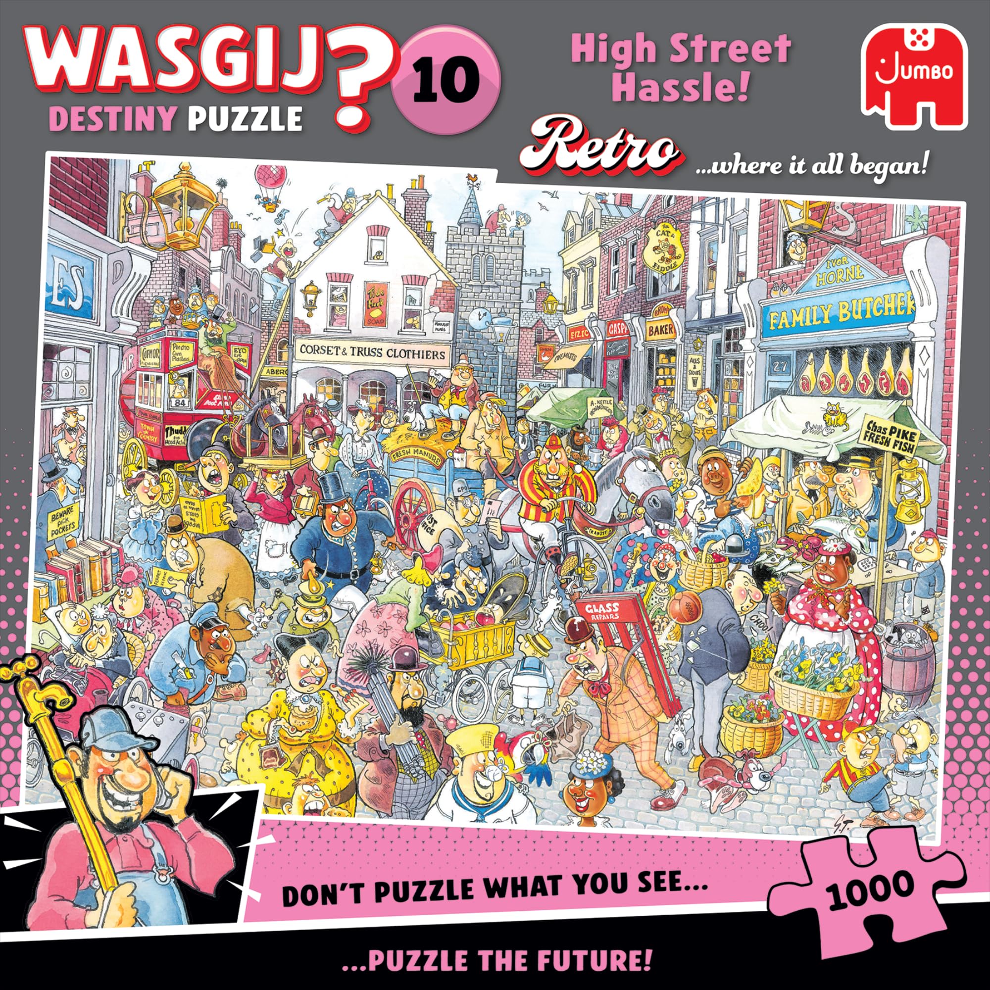 Wasgij Retro Destiny 10 High Street Hassle! Jigsaw Puzzle - 1000 Pieces, Adult 1