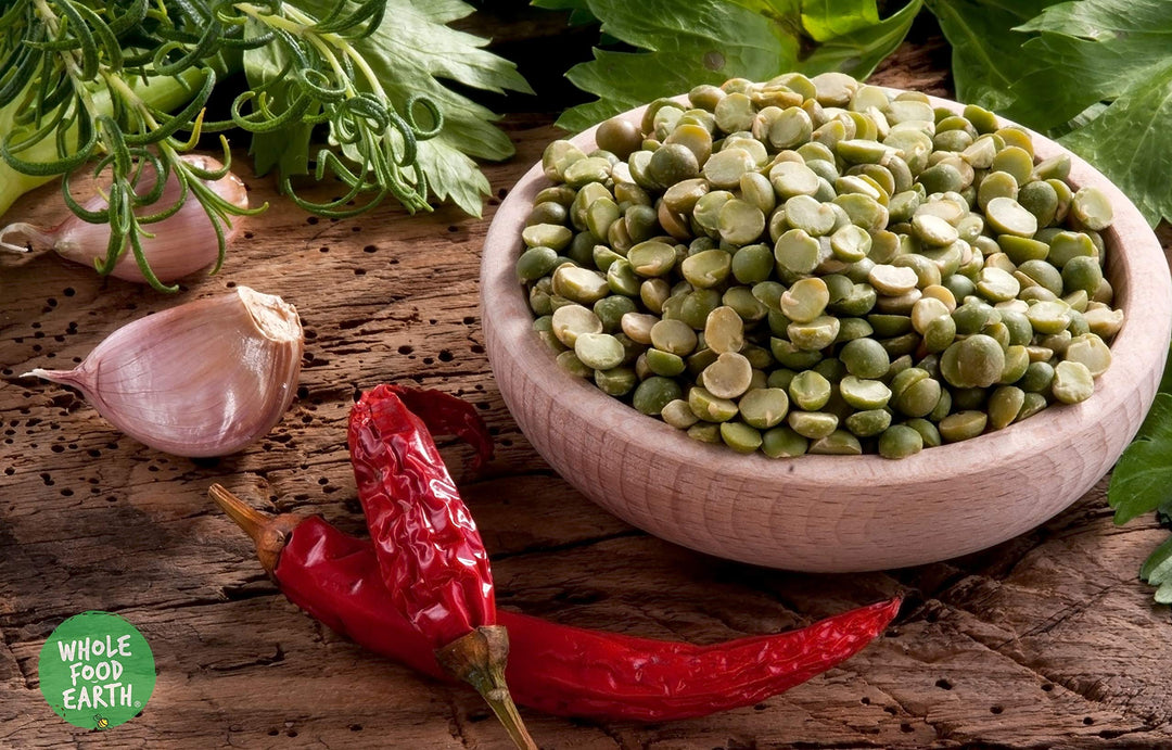 Wholefood Earth Green Split Peas 500g | Organic | GMO-Free | High Fibre | High Protein | Vegan