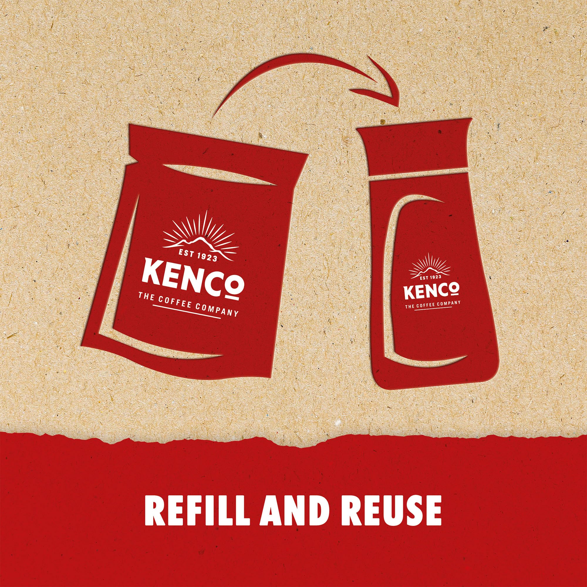 Kenco Rich Instant Coffee Refill - Full Flavoured Blend | 5 x 300g Packs | Home Recyclable Packaging