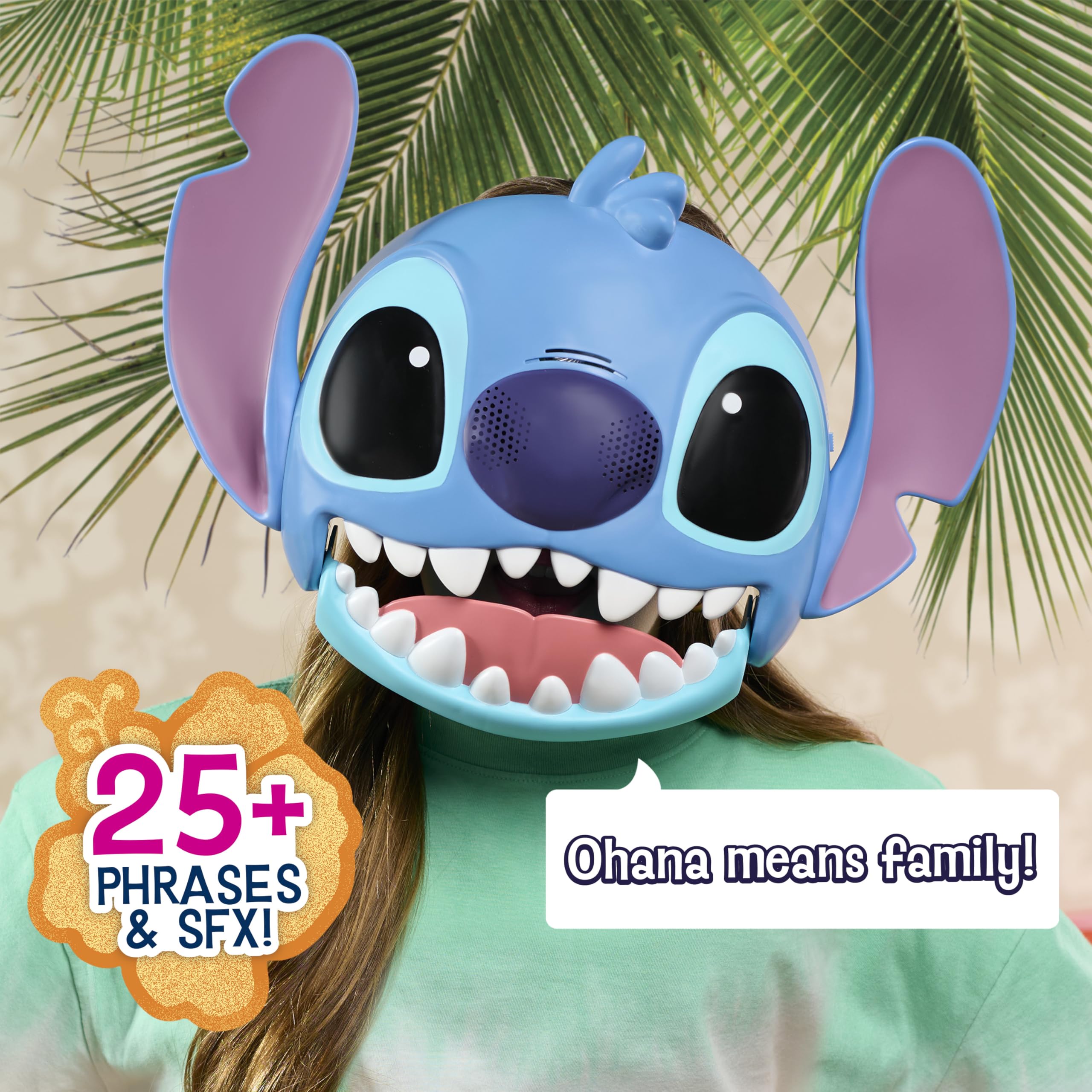 Just Play Disney Stitch Talking Mask - 25+ Sounds & Phrases, Adjustable Fit, Ages 3+