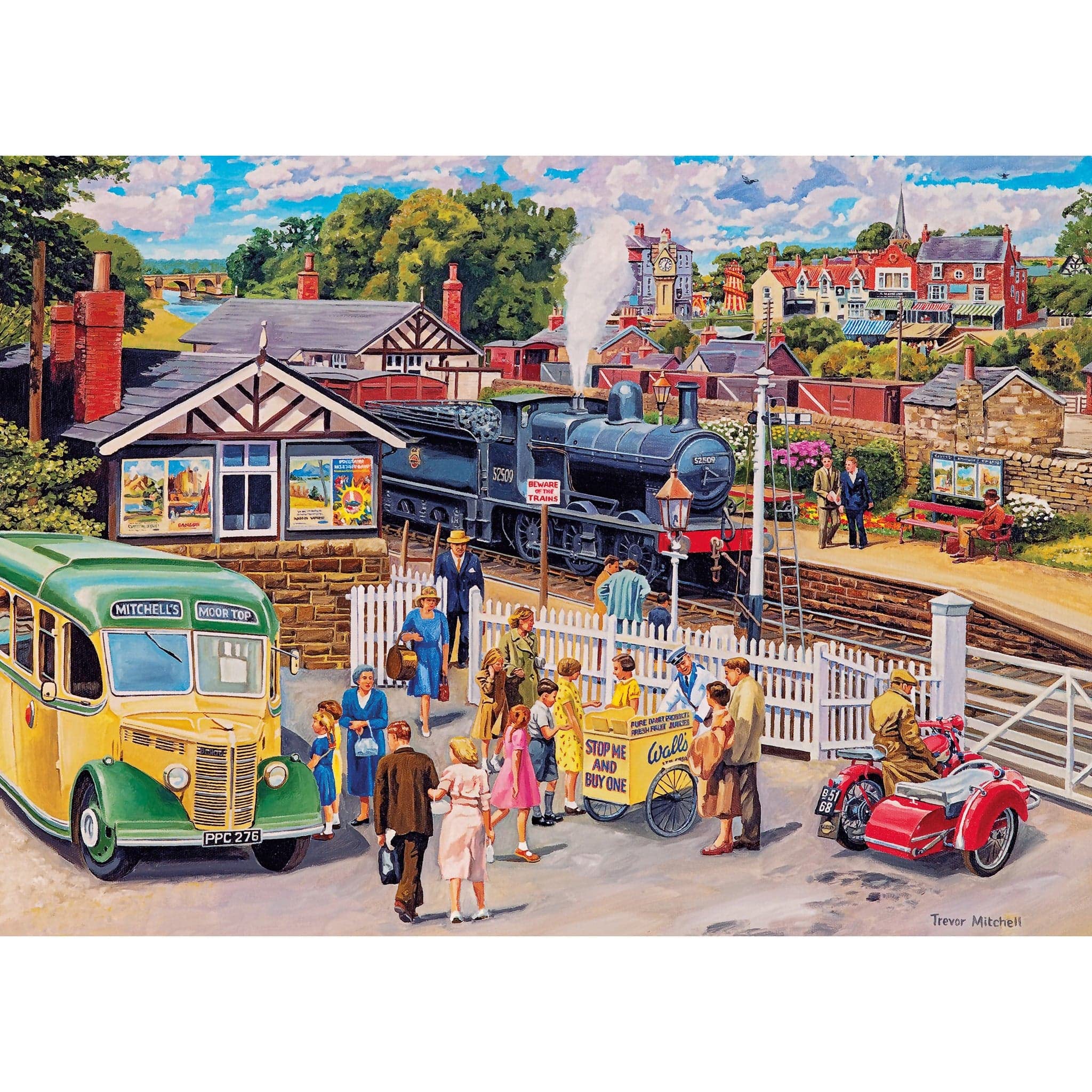 Gibsons Treats At the Station 1000 Piece Jigsaw Puzzle for Adults | Sustainable Recycled Board | Trevor Mitchell Art