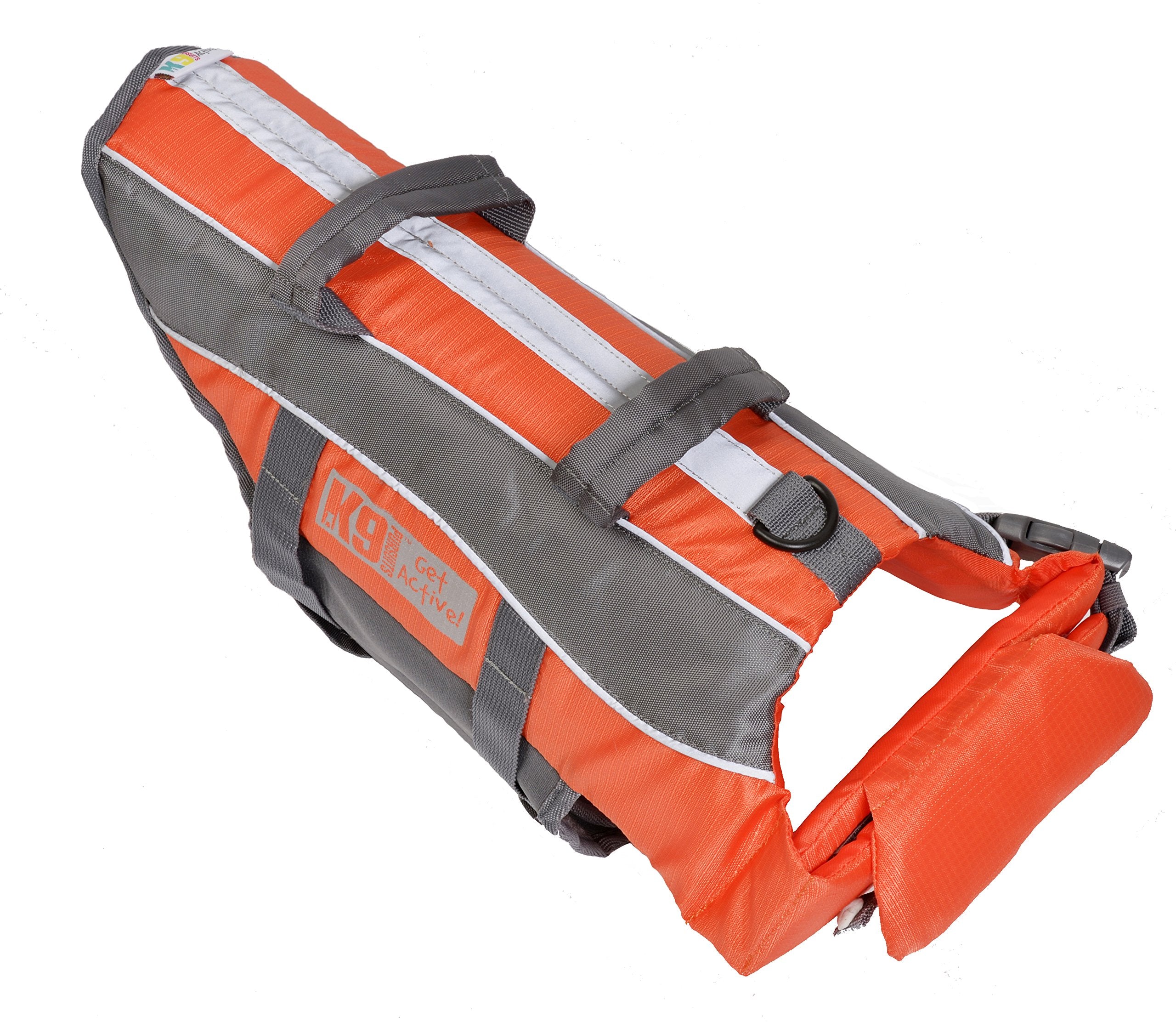 K9 Pursuits High Visibility Life Jacket for Large Dogs | Orange | Adjustable Fit | 25kg-39kg