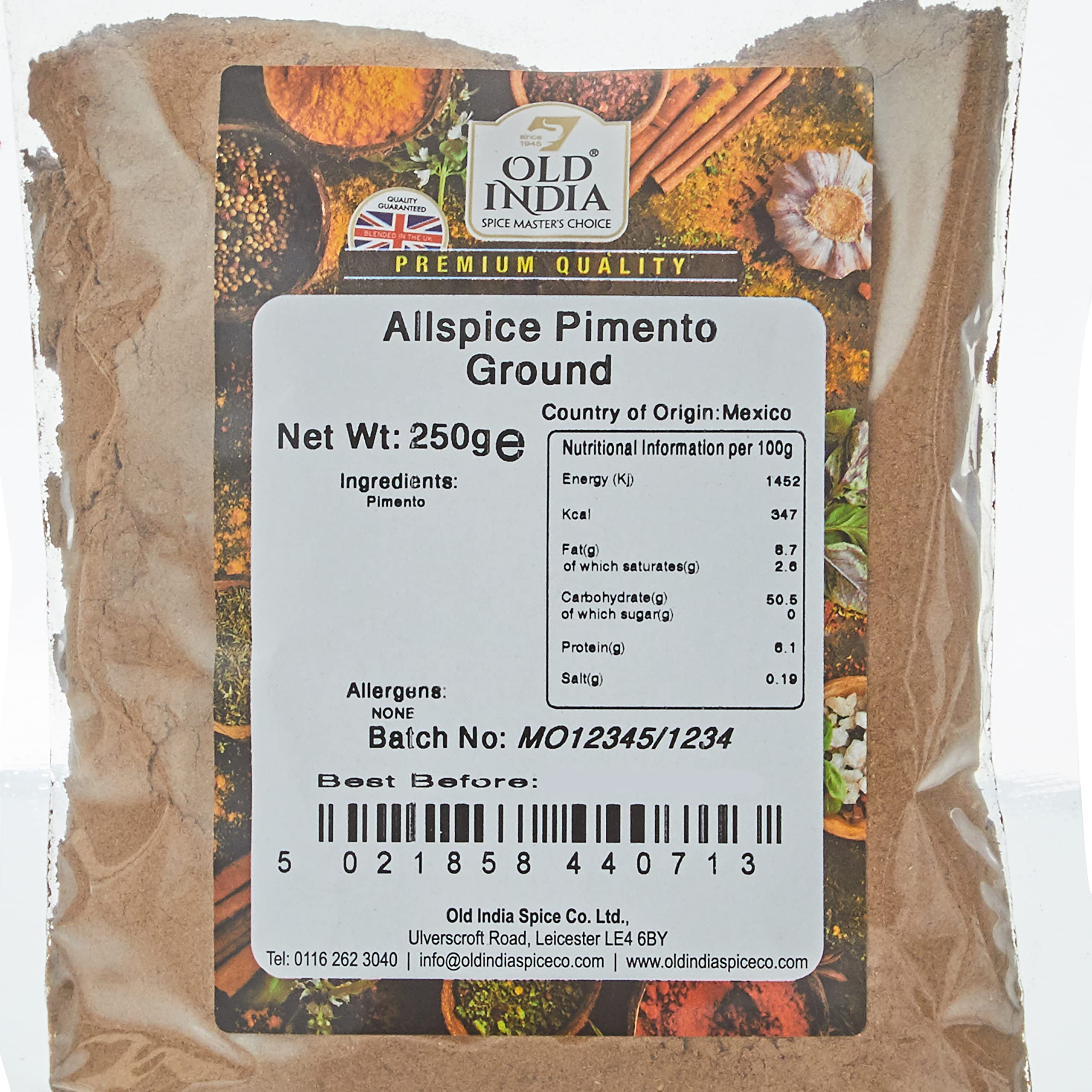 Old India Allspice Pimento Ground Powdered Seasoning | 250g Natural & GMO Free