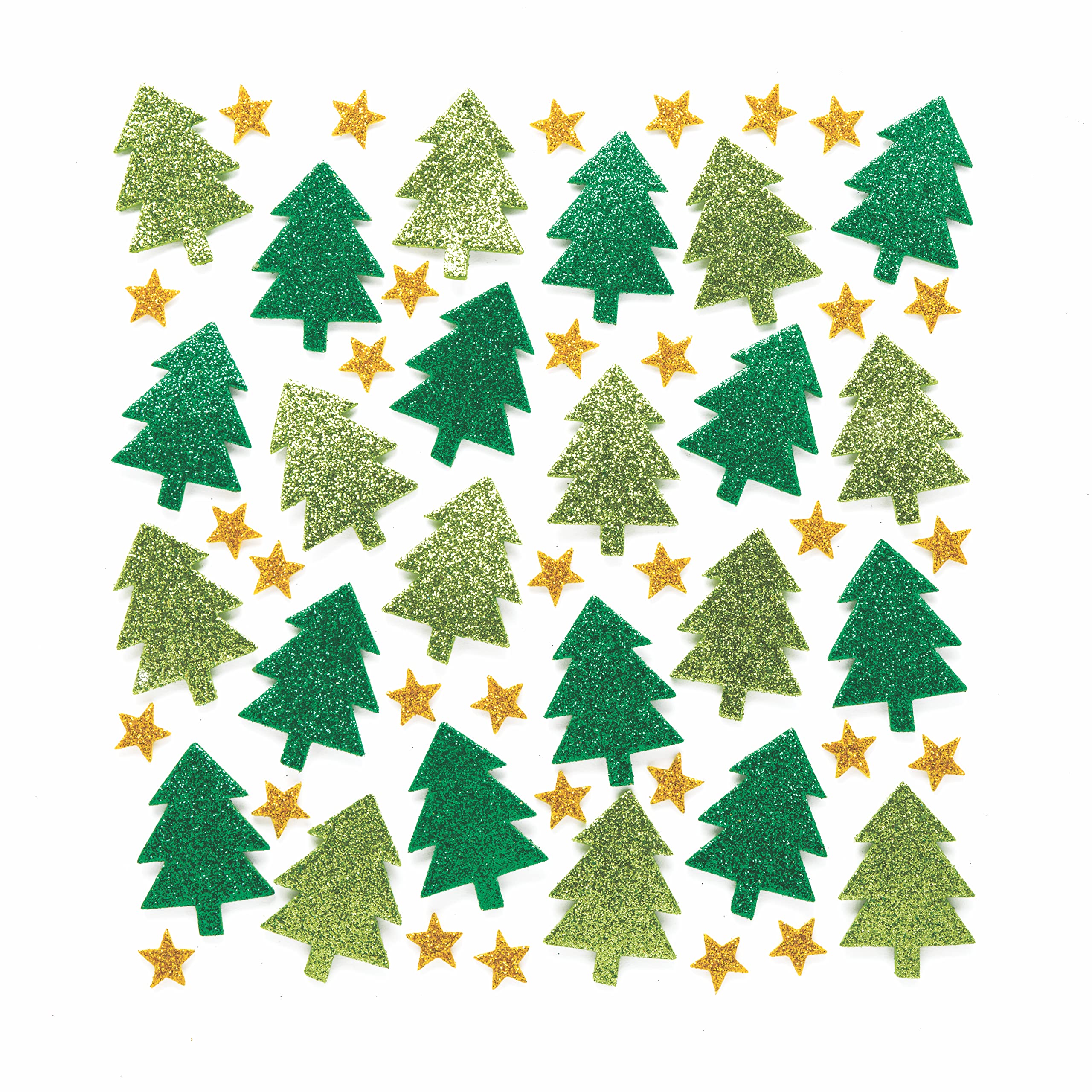 Baker Ross AR713 Glitter Tree Christmas Stickers - Festive Craft Supplies for Kids 1