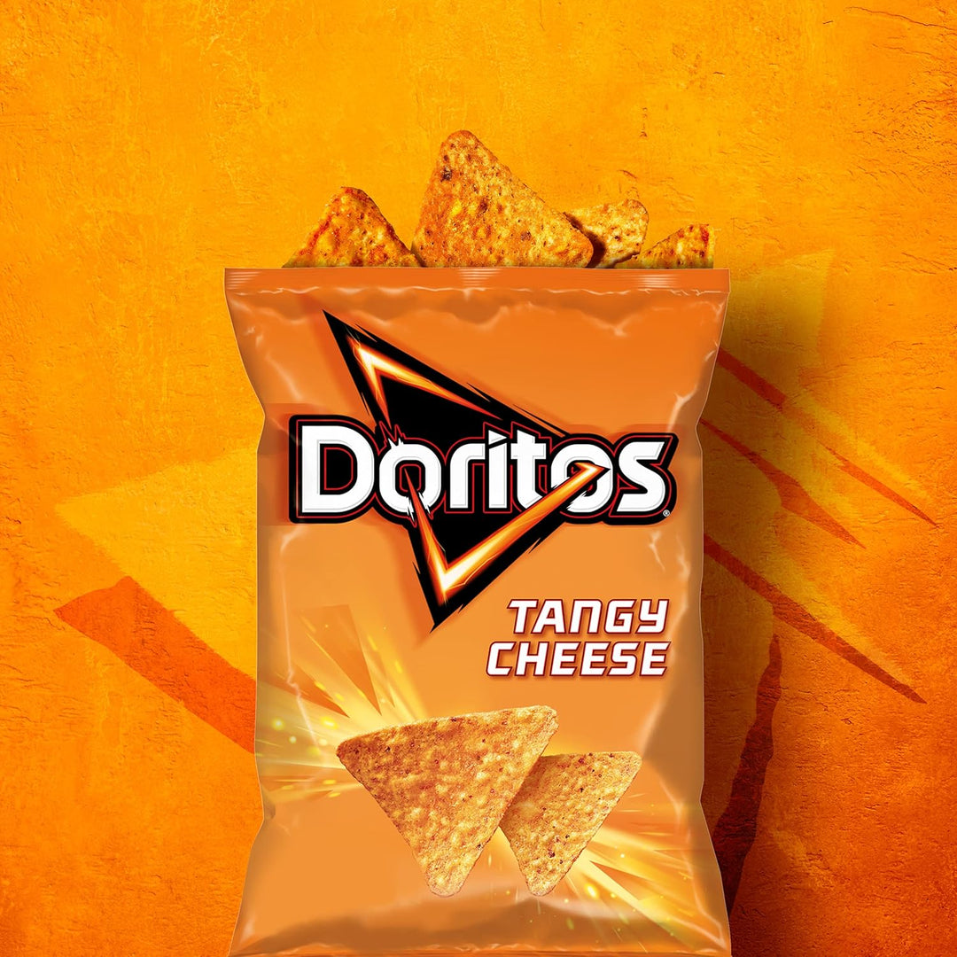 Doritos Tangy Cheese Tortilla Chips, 40g (Case of 32) - Bold Flavour, Vegetarian Crisps