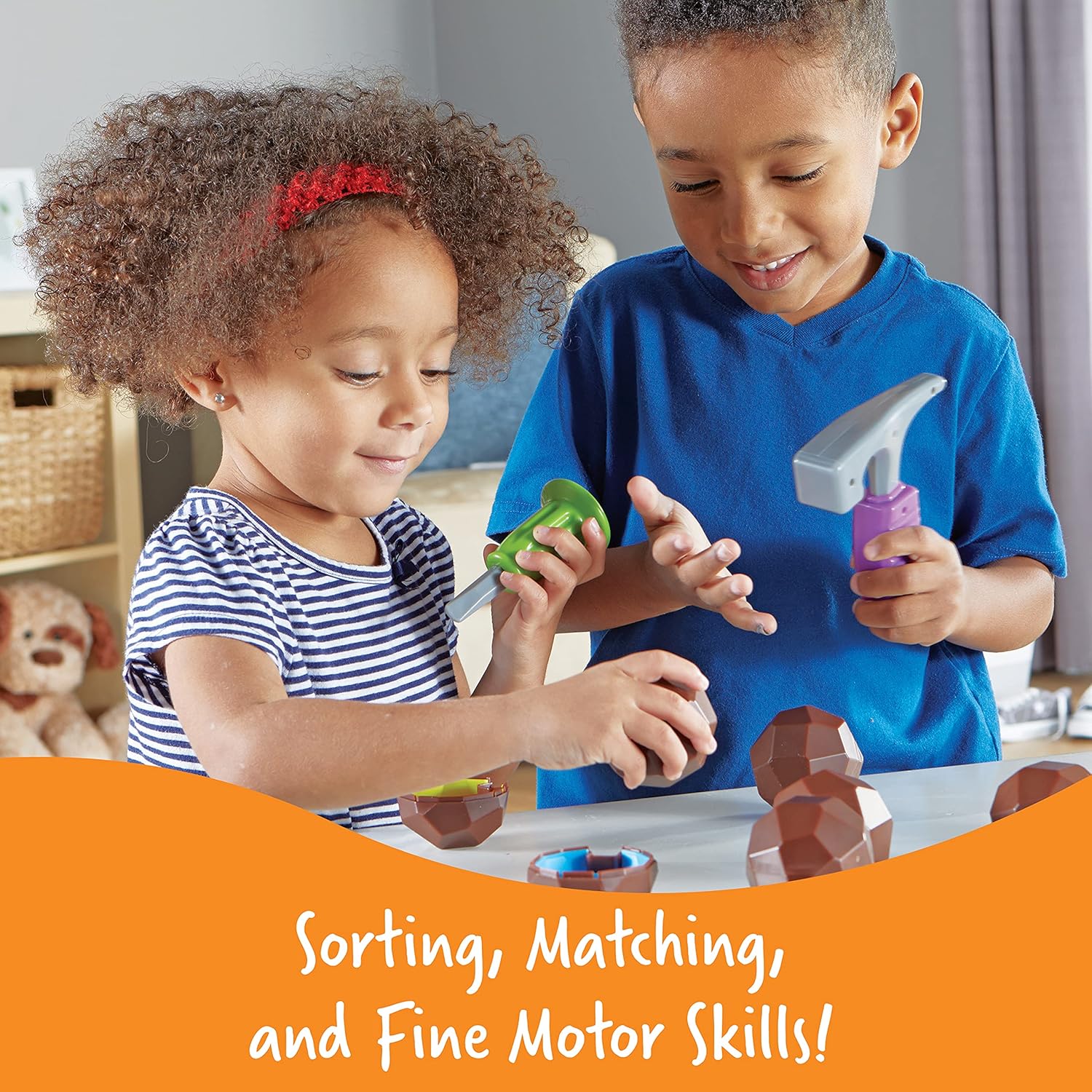 Learning Resources Rock 'n' Gem Surprise - Educational Playset for Sorting, Matching & Counting (Ages 3+) 9