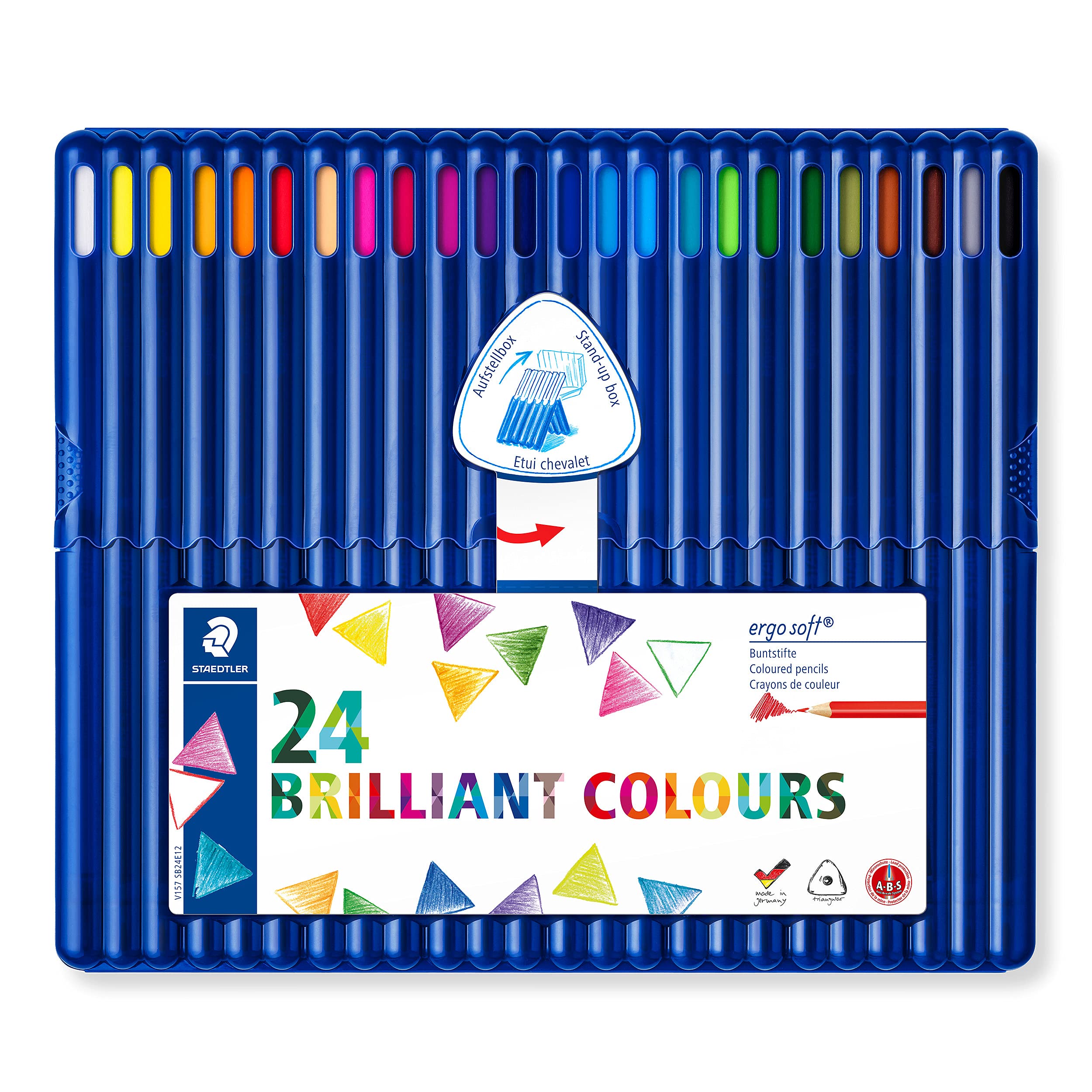 STAEDTLER Ergosoft Triangular Coloured Pencils - Assorted Colours (Pack of 24) 1