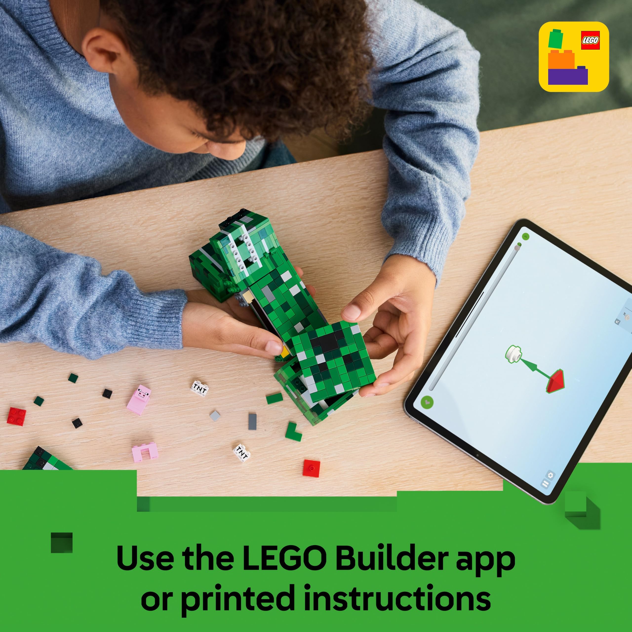 LEGO Minecraft The Creeper Toy - 665-Piece Buildable Posable Figure with Hidden Compartment 16