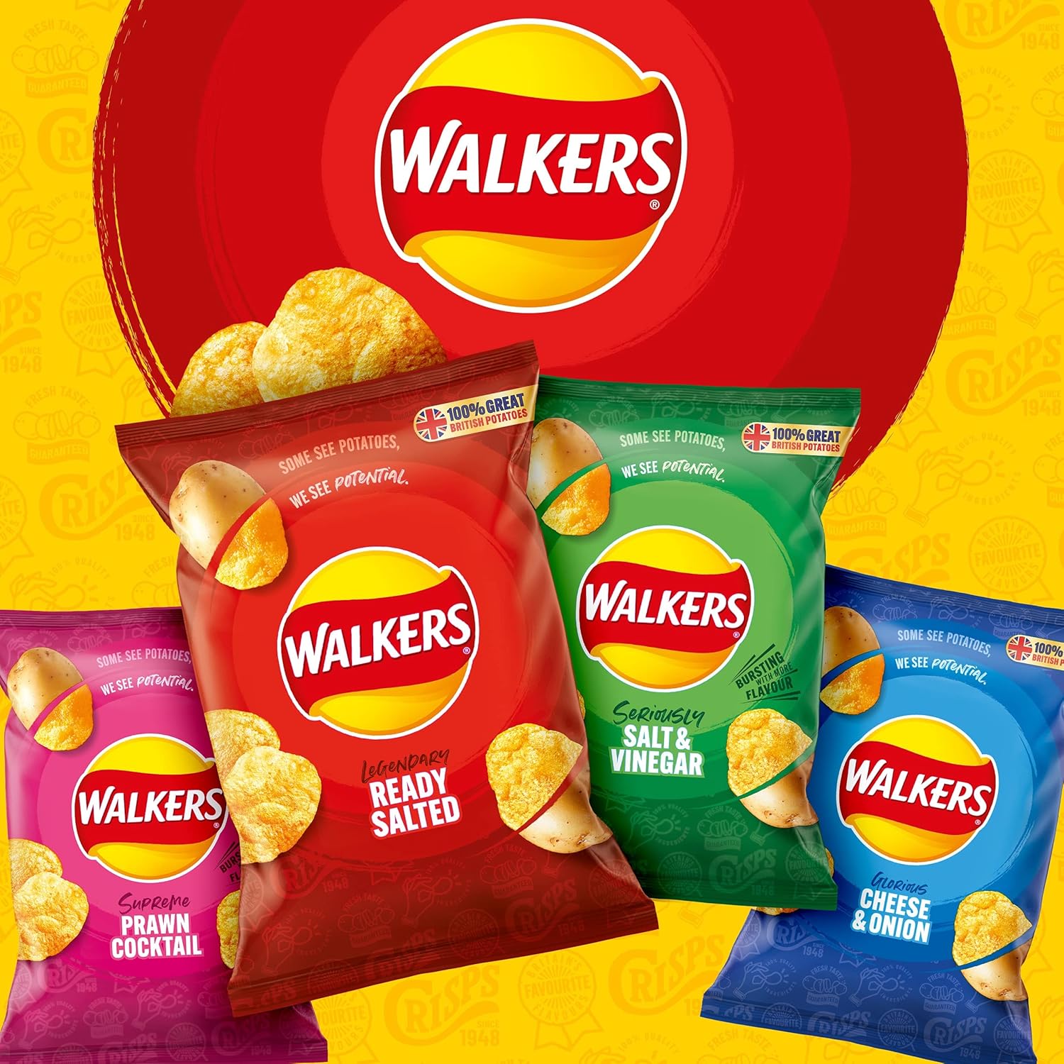Walkers Ready Salted Multipack Crisps 6x25g 12