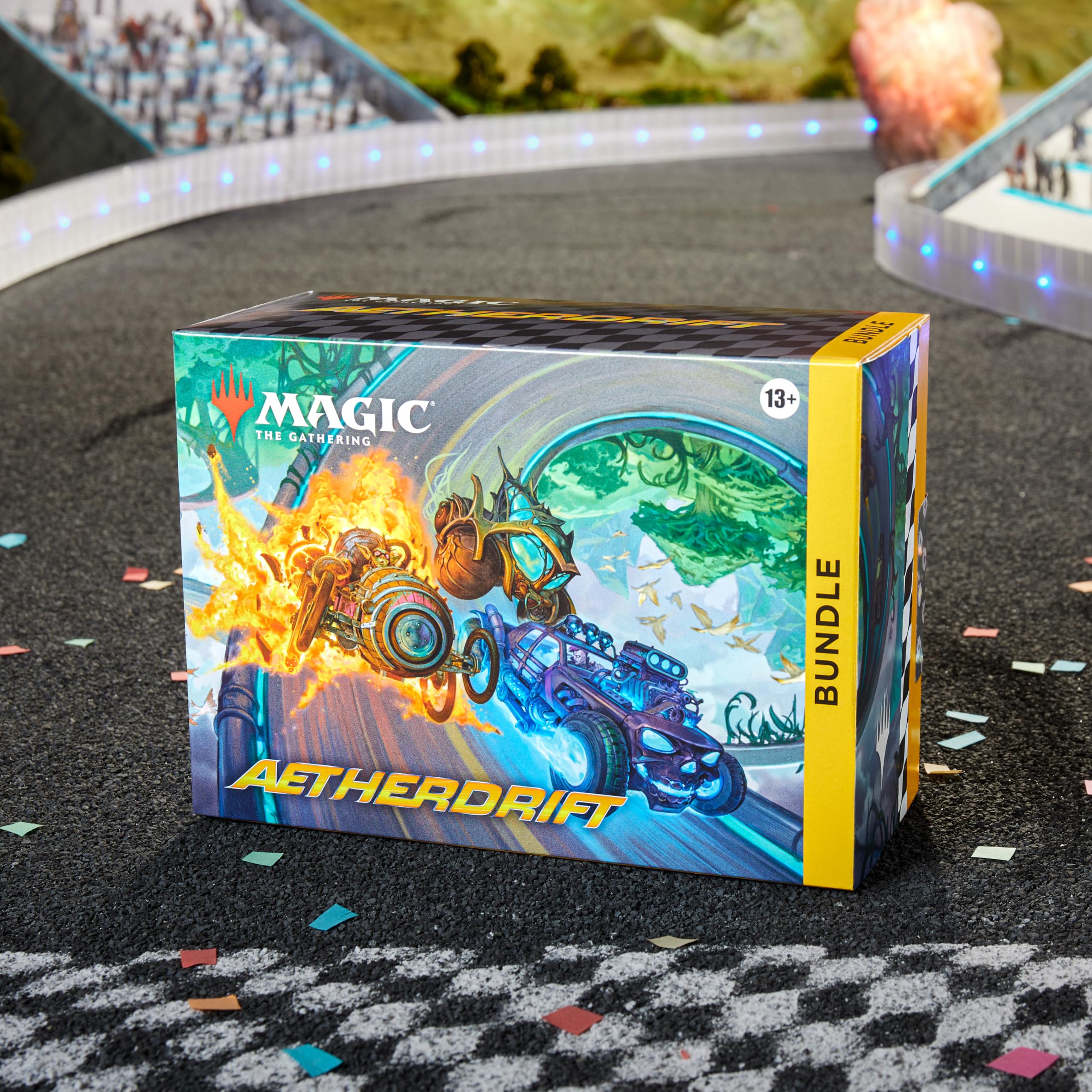 Magic: The Gathering Aetherdrift Bundle | 9 Play Boosters | 40 Land Cards | Multicolor