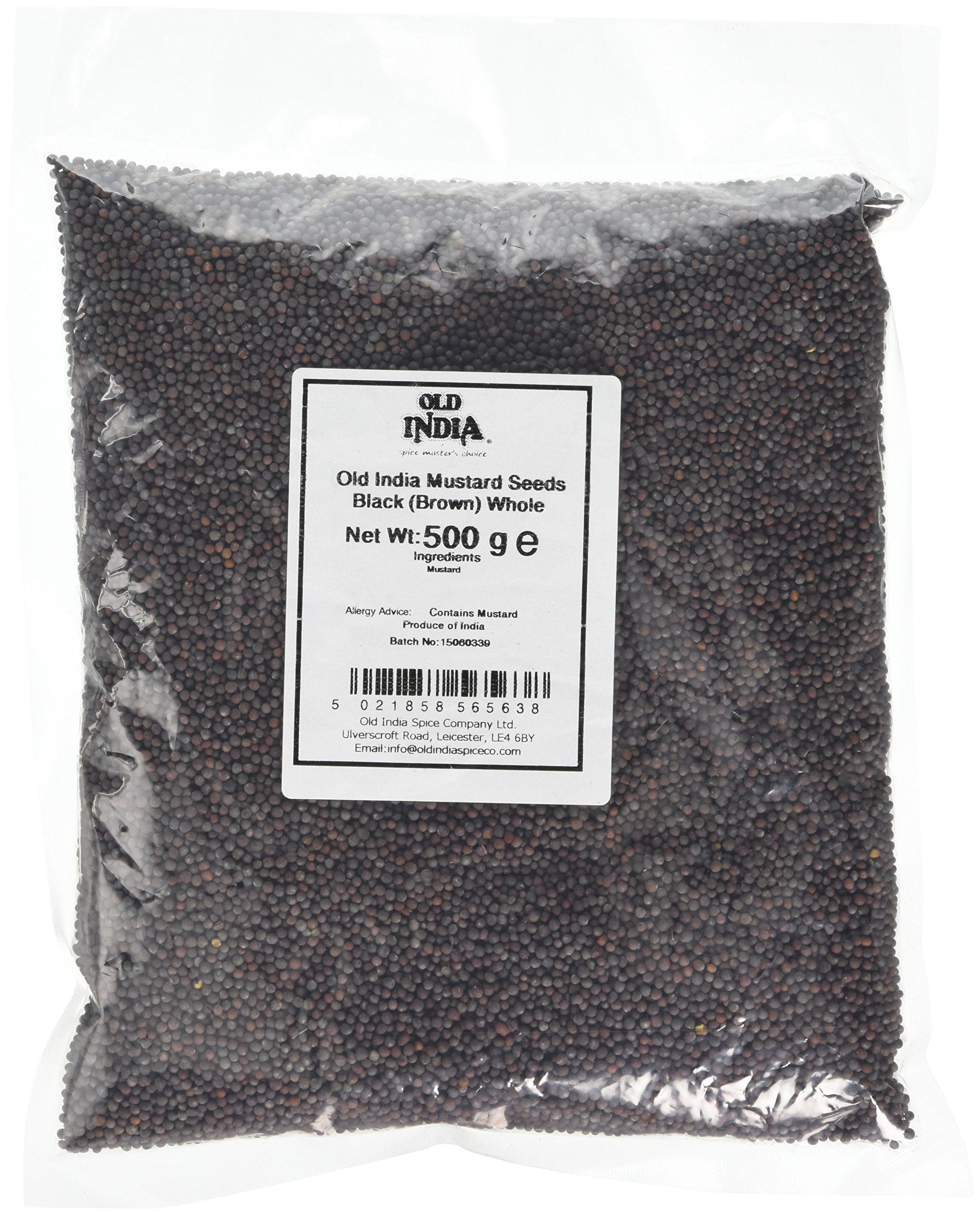 Old India Black (Brown) Whole Mustard Seeds - 500g Natural Spice
