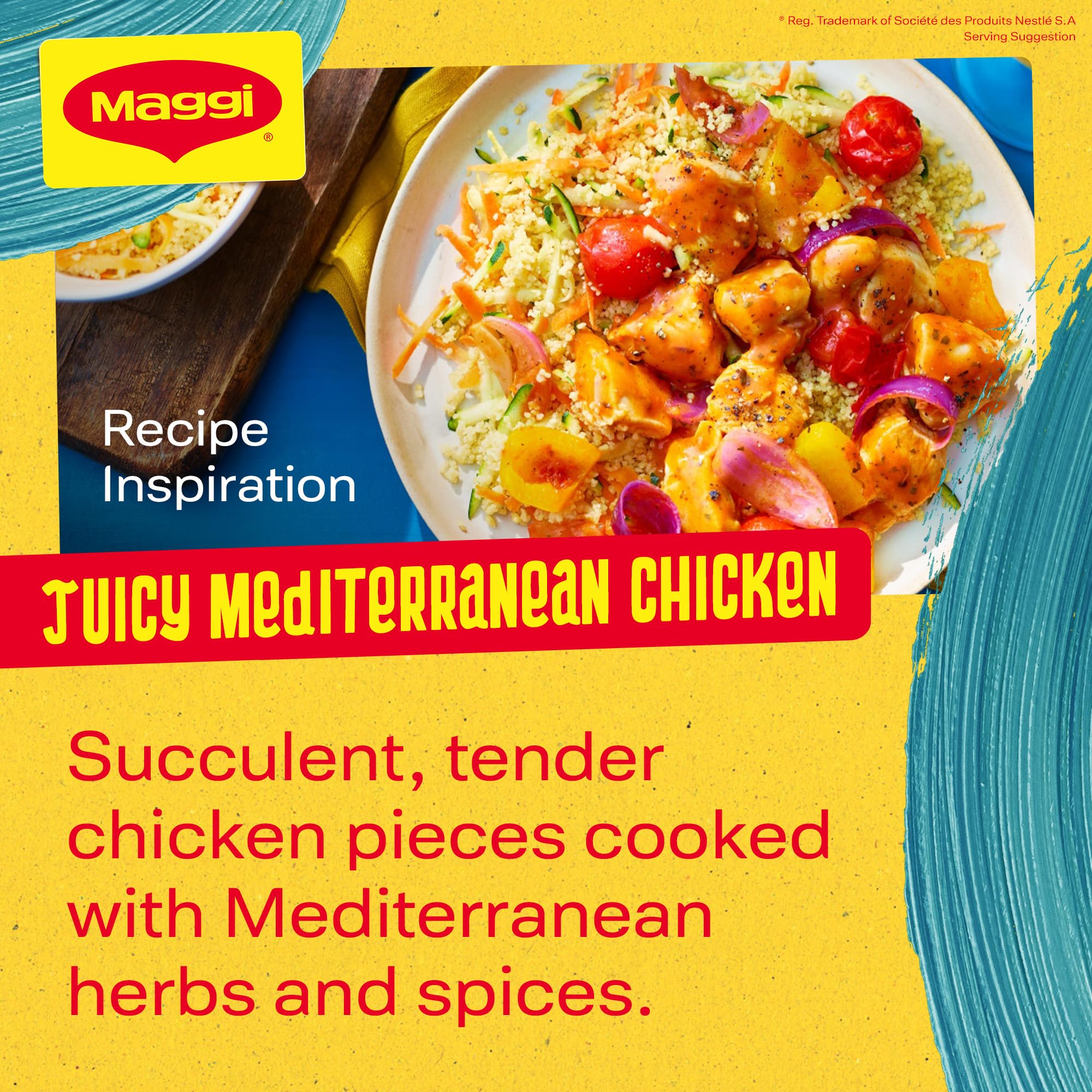 MAGGI So Juicy Chicken Mediterranean Recipe Mix (37g Sachet) with Cooking Bag 5