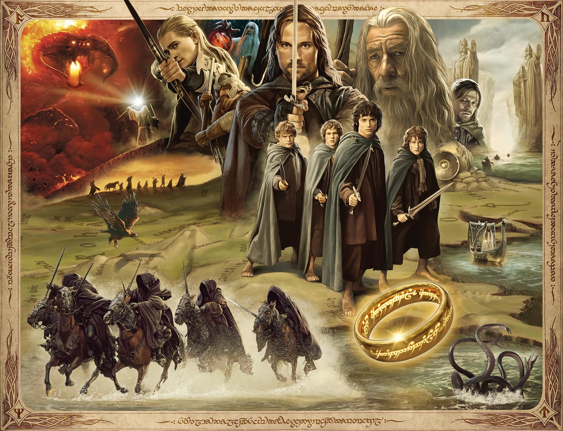 Ravensburger Lord of the Rings The Fellowship of the Ring - 2000 Piece Jigsaw Puzzle | 98 x 75cm