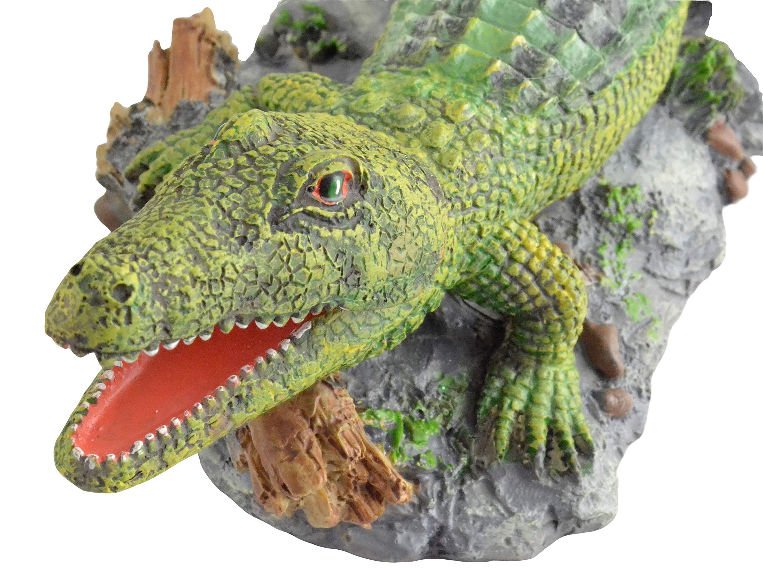 Supa Air Operated Crocodile Ornament - Interactive Aeration | Non-Toxic Resin | Green 2