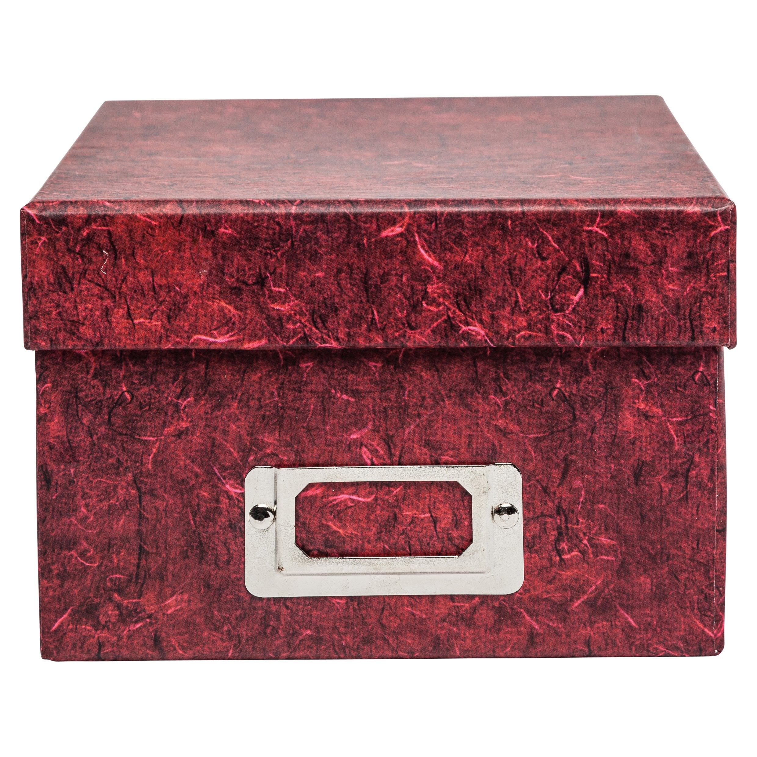 Hampton Frames Photo Storage Box - Holds 700 4x6 Photos | Red Cardboard | Stackable 5