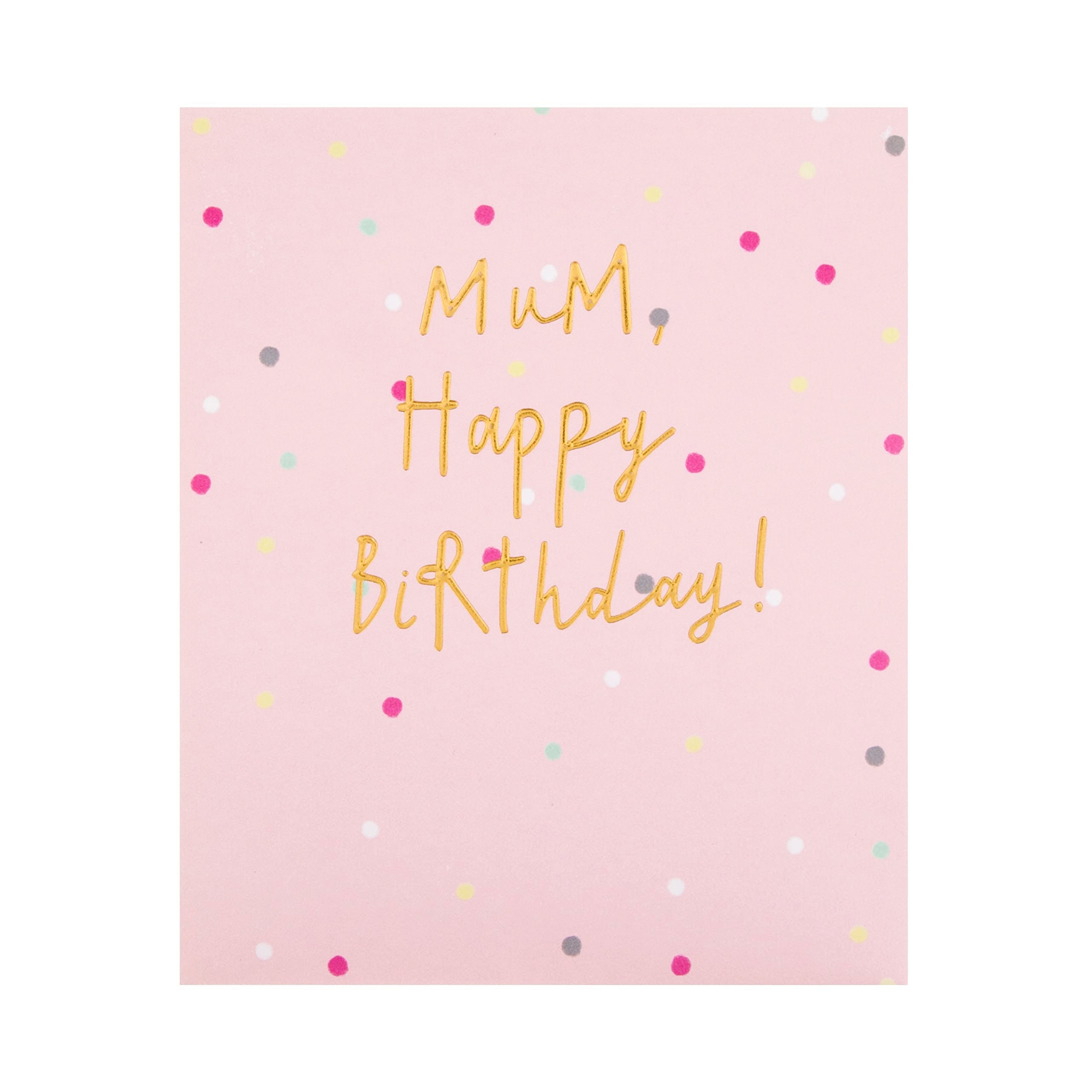 Hallmark Birthday Card for Mum - Polka Dots Design with Gold Foil & Embossed Details | 16.2cm x 13.5cm 5