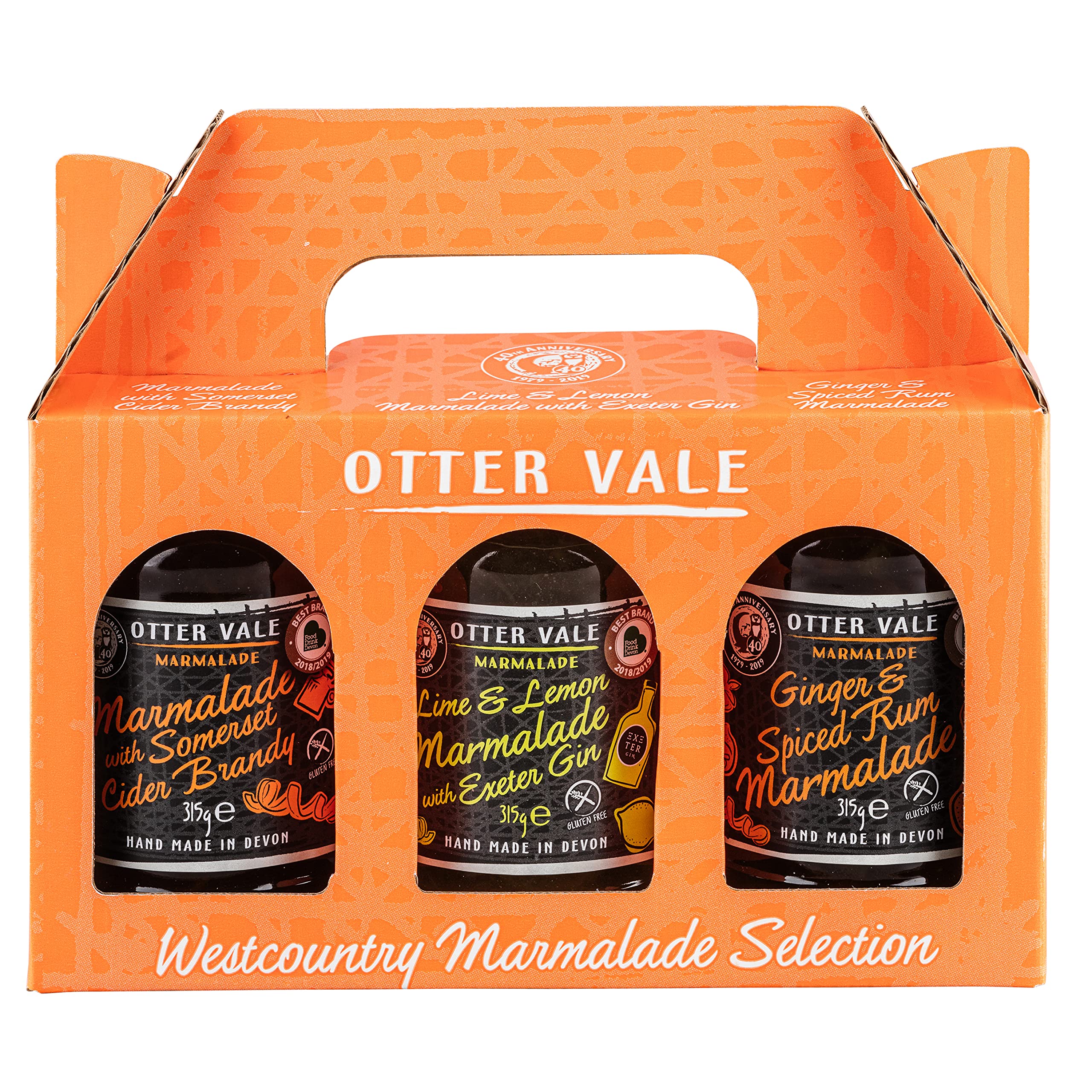 Otter Vale Marmalade Gift Pack - Three Handmade Flavours with Gin, Rum & Brandy 1
