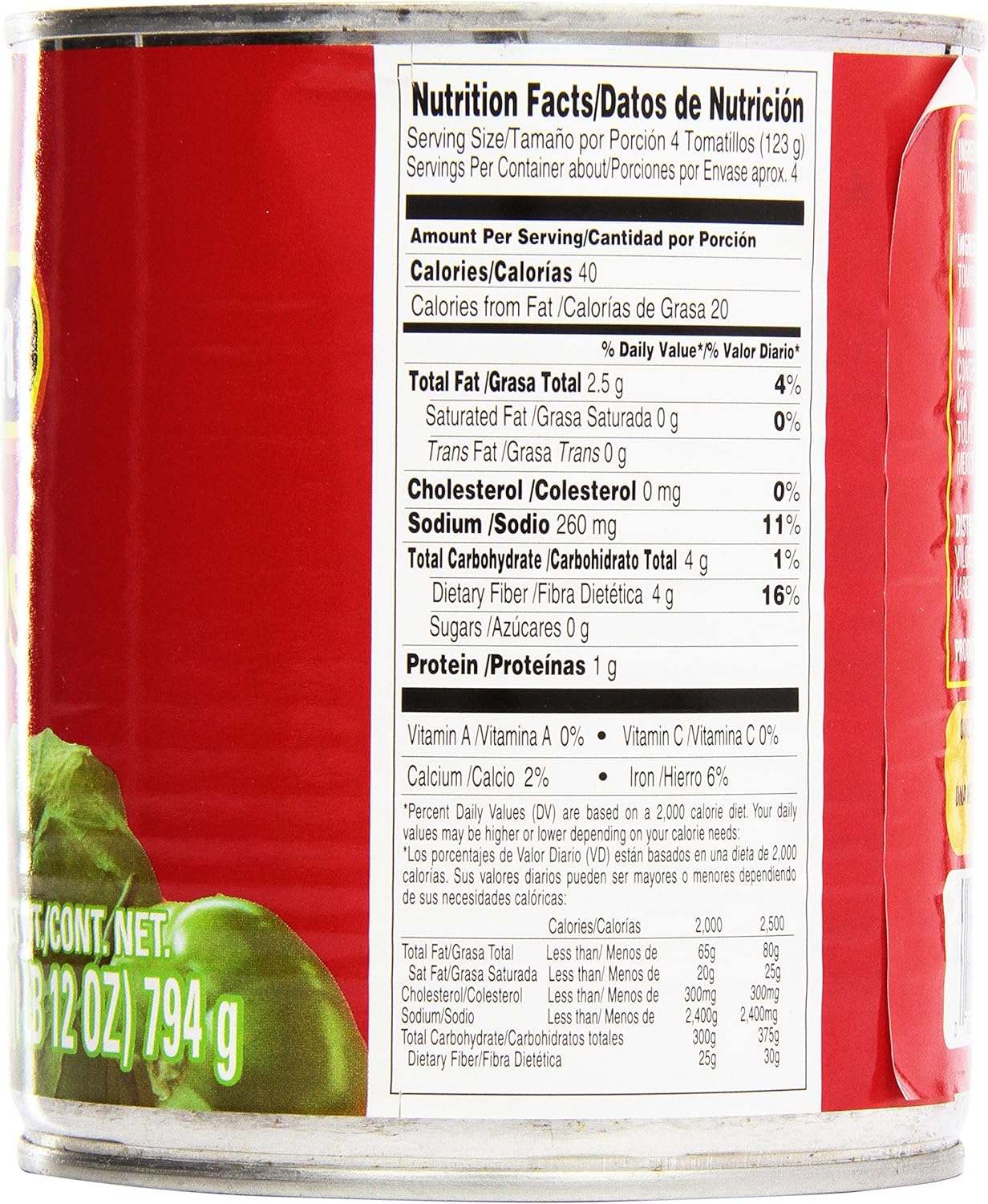 La Costena Tomatillos 794g - Whole Cooked Tomatillos in Water with Citric Acid 9