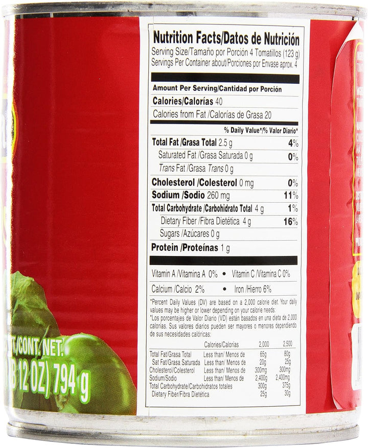 La Costena Tomatillos 794g - Whole Cooked Tomatillos in Water with Citric Acid