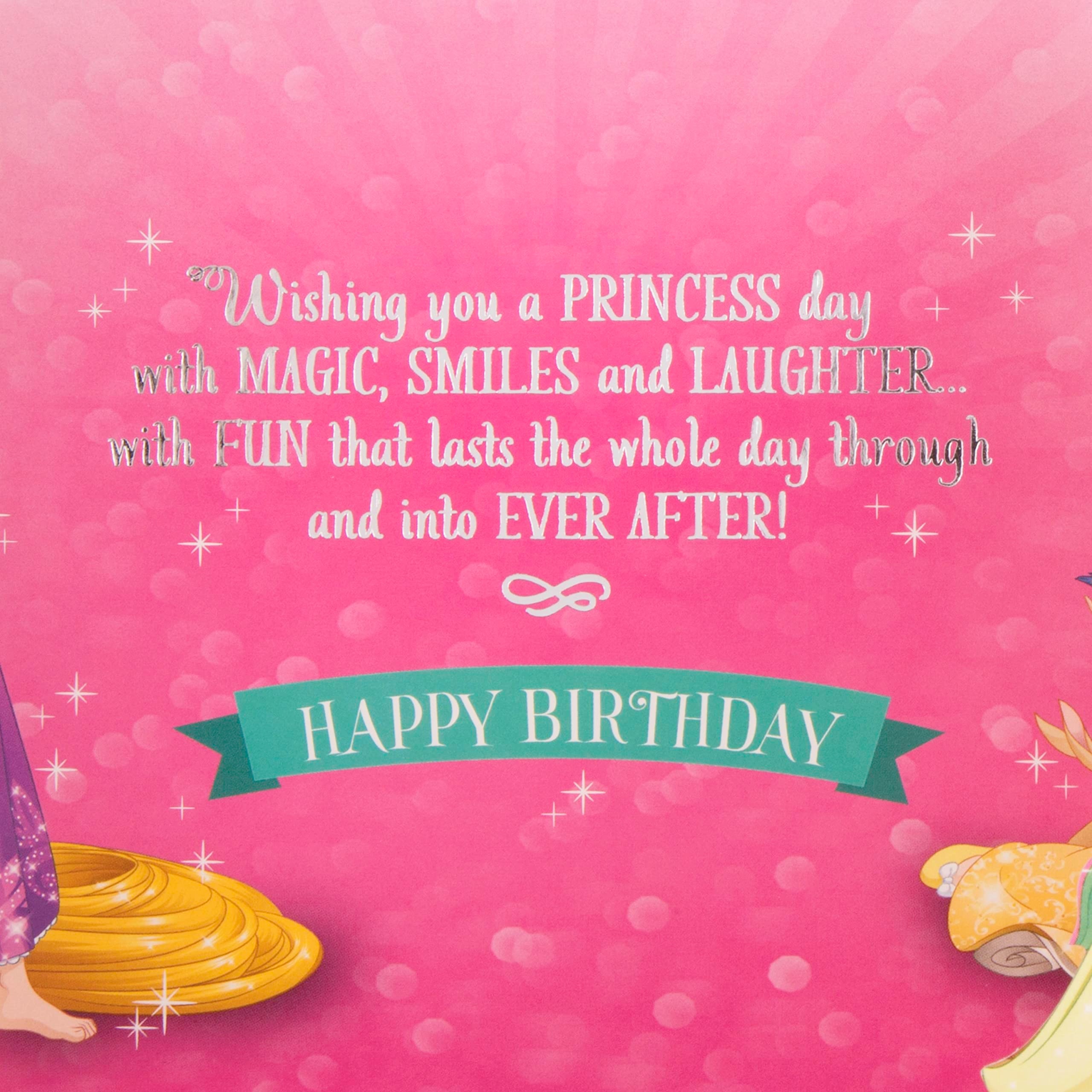 Hallmark Disney Princess Birthday Card for Granddaughter | Gate Fold, Silver Foil | 22.8cm x 15.9cm 6