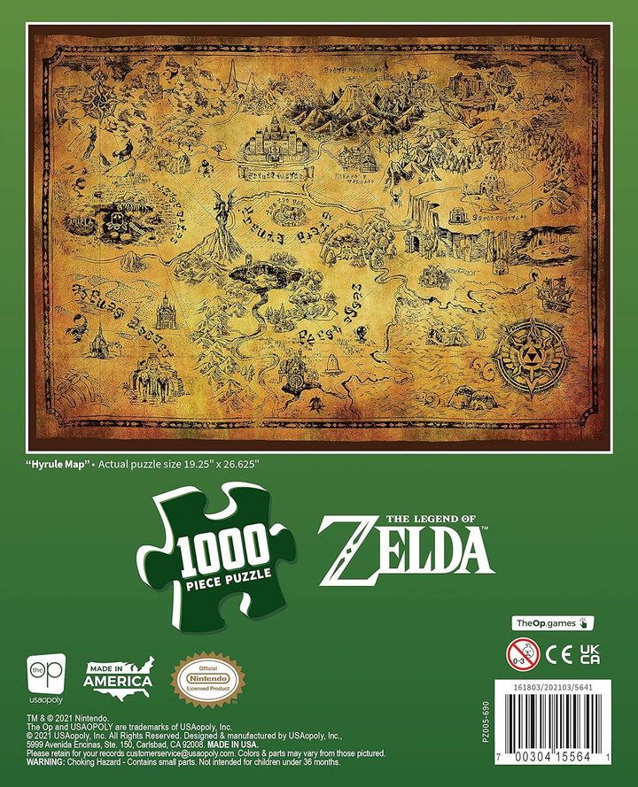 USAopoly Zelda Hyrule Map Puzzle - 1000 Pieces, Ages 8+