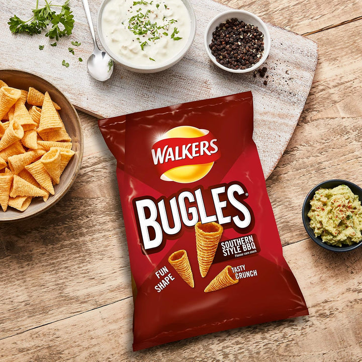 Walkers Bugles Southern Style BBQ Flavour Crisps, 110g Sharing Bag