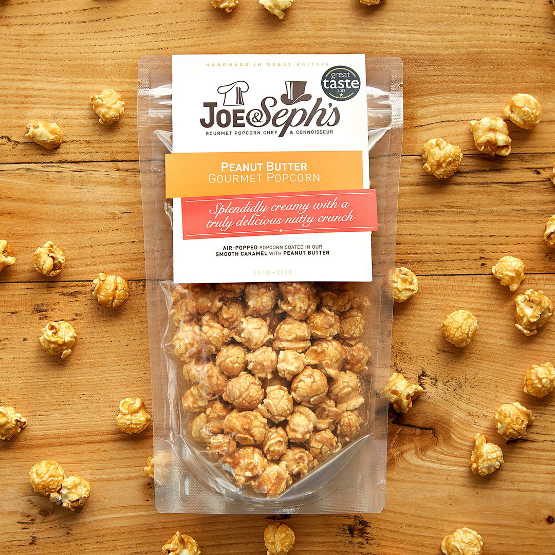 Joe & Seph's Peanut Butter Popcorn (4x80g) - 2 Star Great Taste Award, Air-Popped Sweet & Salted Snack