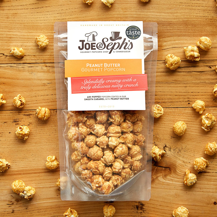 Joe & Seph's Peanut Butter Popcorn (4x80g) - 2 Star Great Taste Award, Air-Popped Sweet & Salted Snack