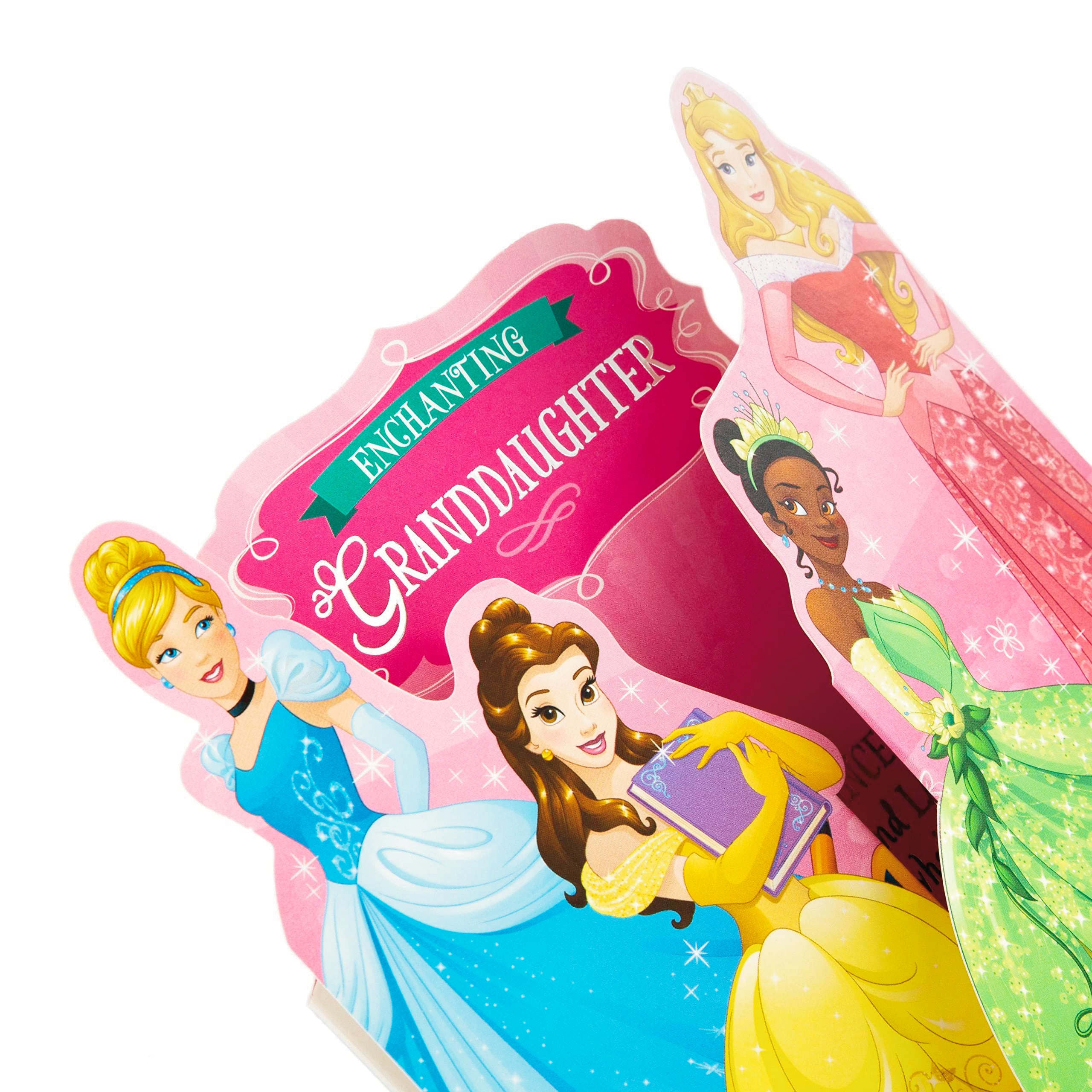 Hallmark Disney Princess Birthday Card for Granddaughter | Gate Fold, Silver Foil | 22.8cm x 15.9cm