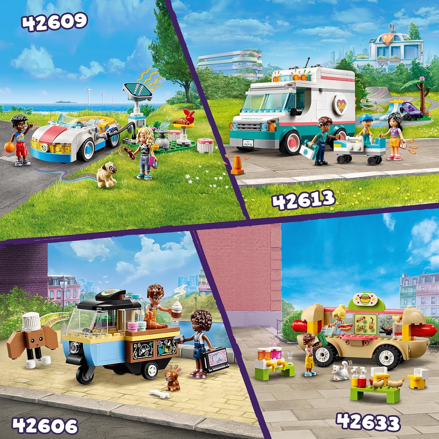 LEGO Friends Mobile Bakery Food Cart - Building Set with 2 Mini-Dolls & Dog Figure for Kids 6+ 7