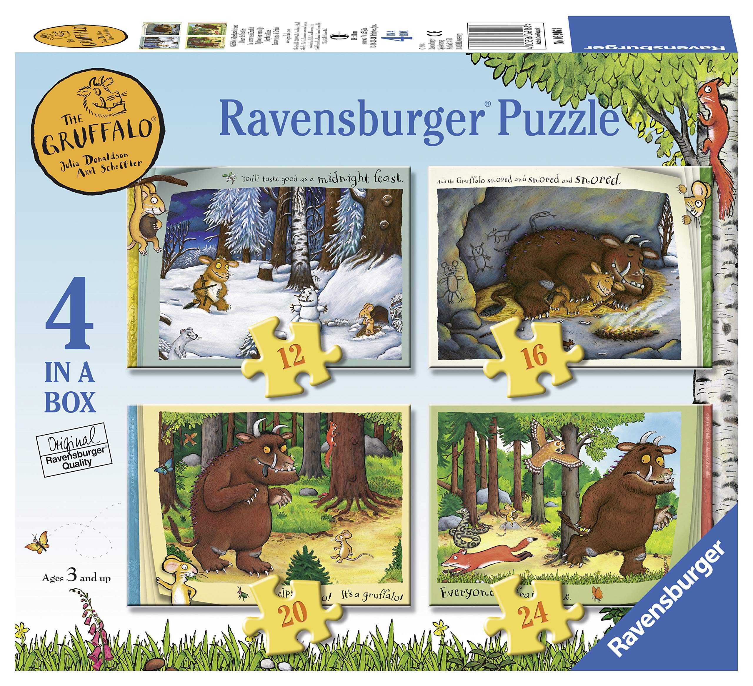Ravensburger The Gruffalo 4 in 1 Jigsaw Puzzle Set | 12, 16, 20, 24 Pieces | Ages 3+ 1