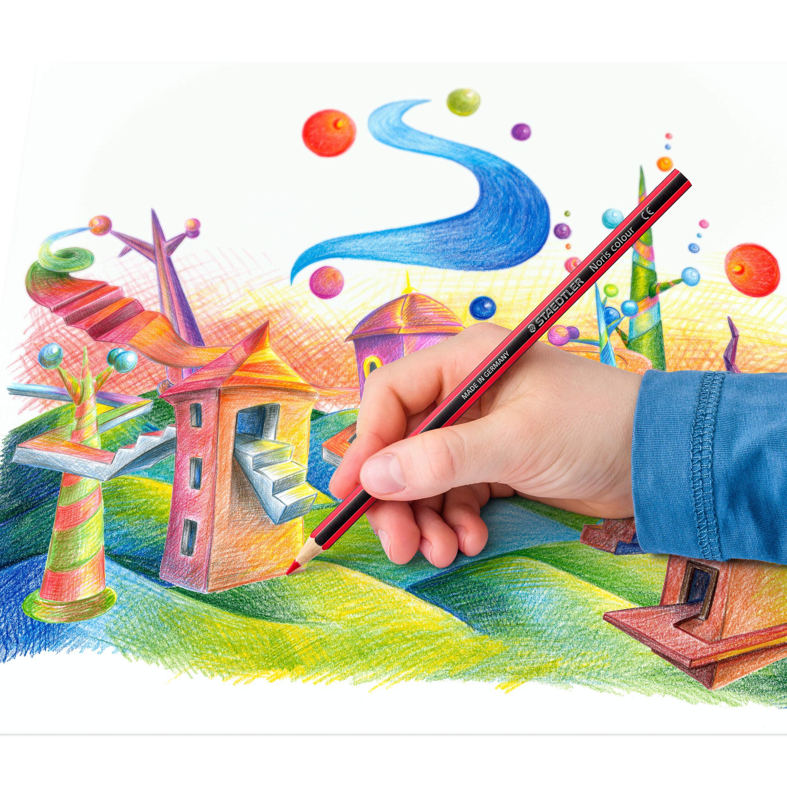 STAEDTLER Noris Colour Coloured Pencils - Upcycled Wood, 12 Assorted Brilliant Colours 6