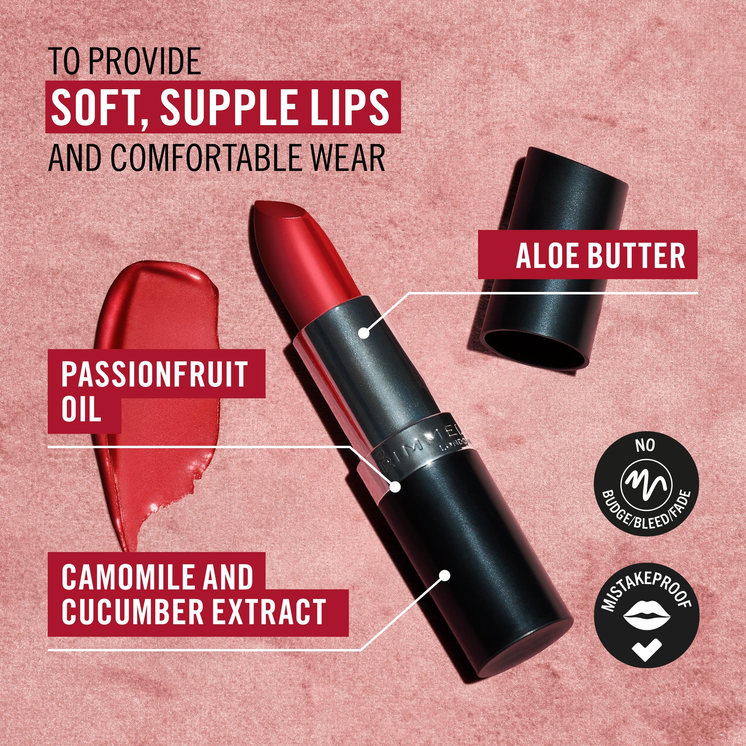 Rimmel - Lasting Finish Lipstick 390 Plush Pink (10 g) 7