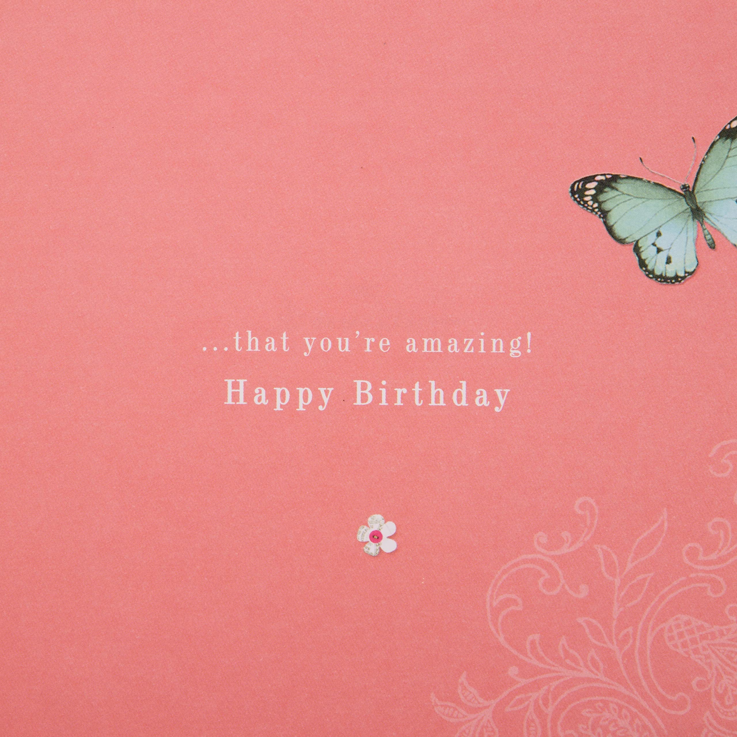 Hallmark Birthday Card for Someone Special - Butterfly & Florals Design | 16cm Square 3