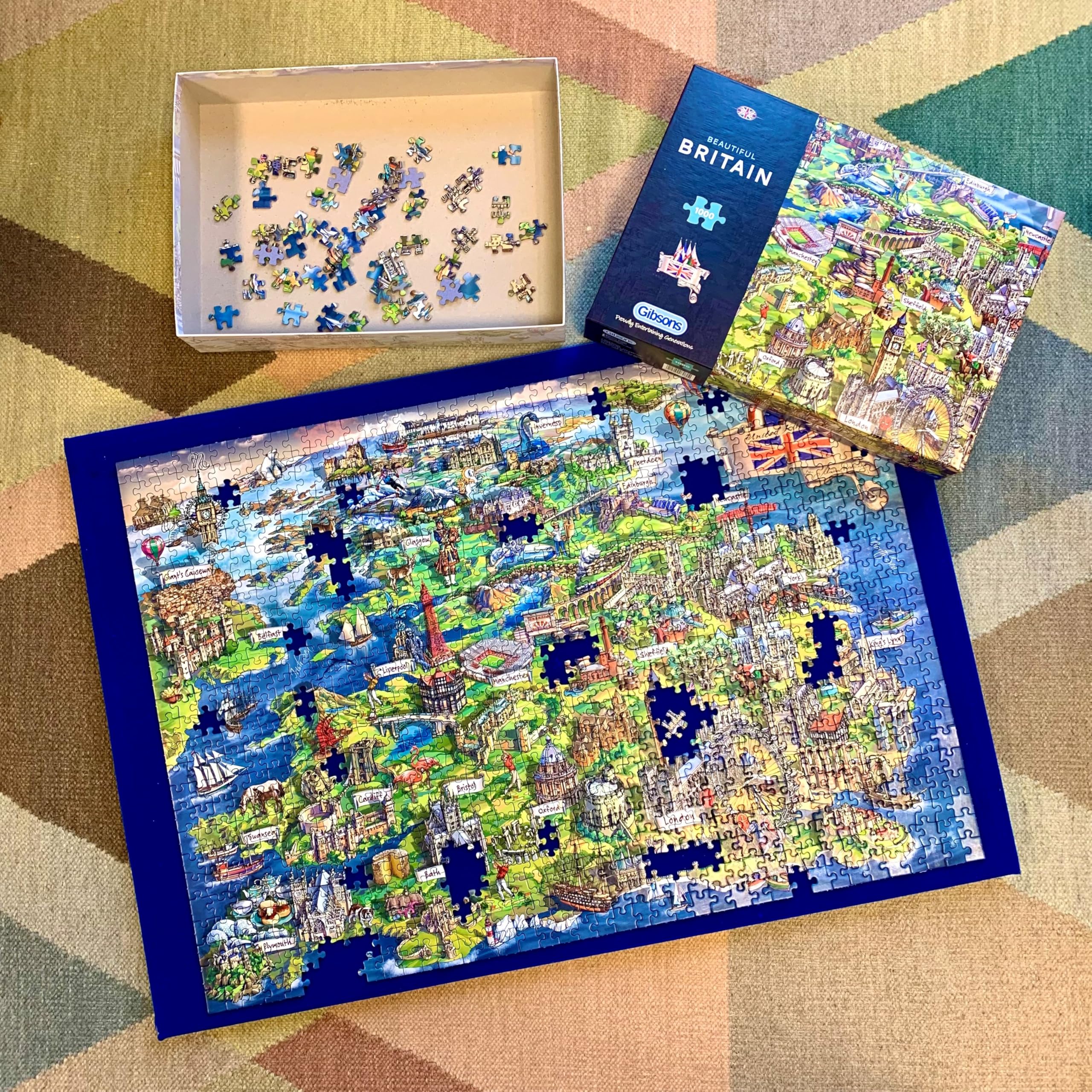 Beautiful Britain | 1000 Piece Jigsaw Puzzle | British Icons Map | Sustainable Puzzle for Adults | Premium 100% Recycled Board | Great Gift for Adults | Gibsons Games 5