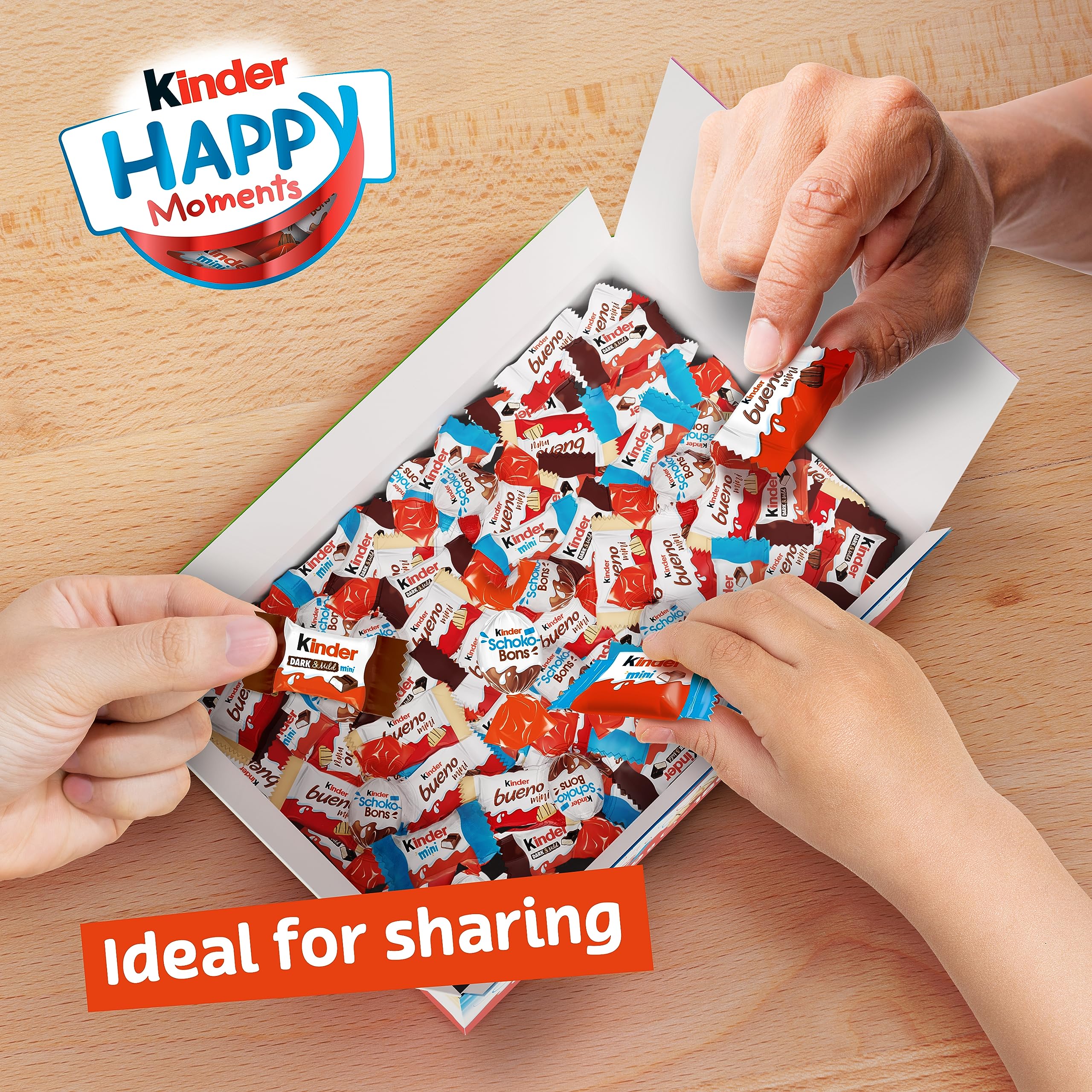 Kinder Happy Moments Exclusive Chocolate Gift Box - 1kg Bulk Share Pack with Assorted Minis 7