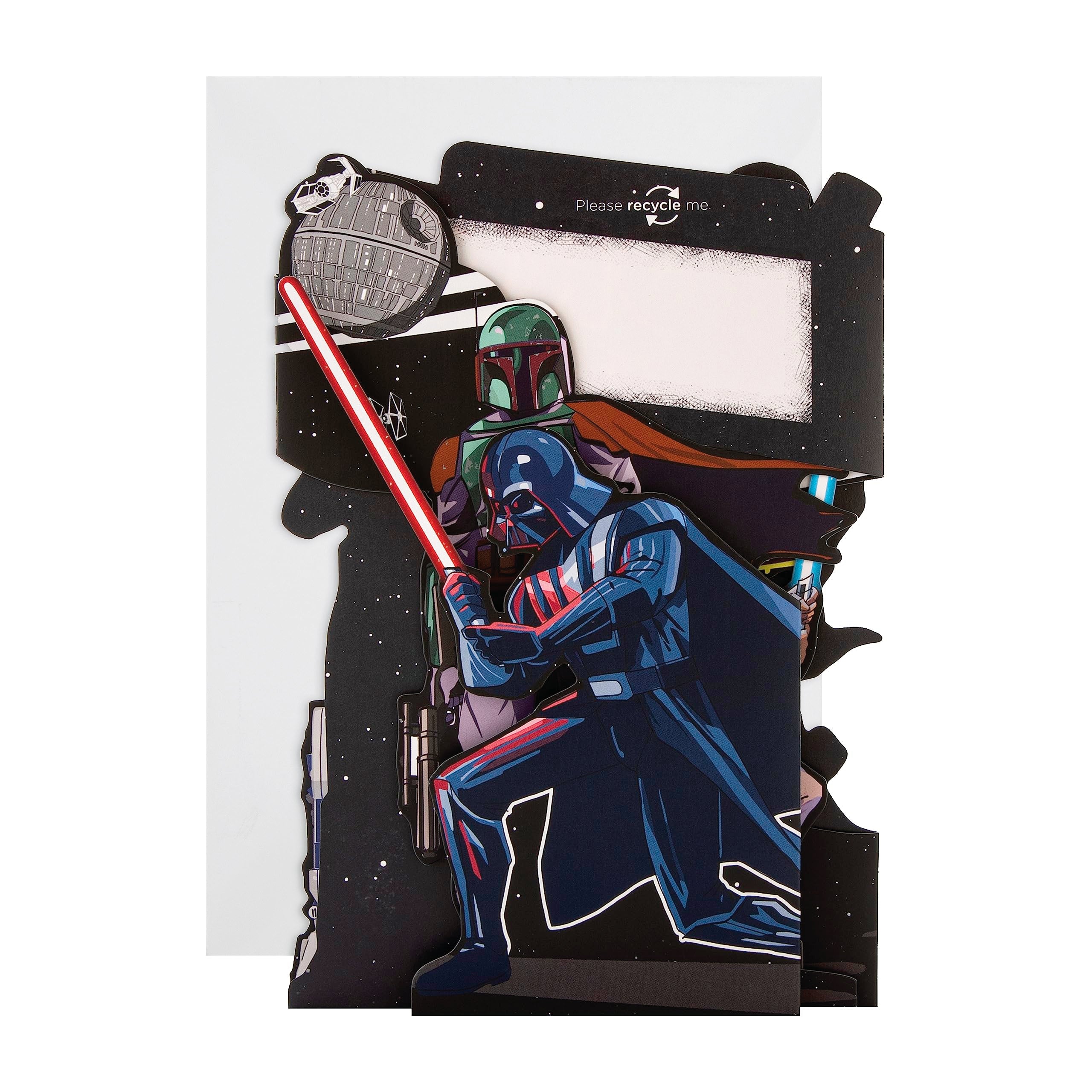 Hallmark Star Wars Birthday Card - 3D Pop Up Luke Skywalker & Darth Vader Design | FSC Certified 2