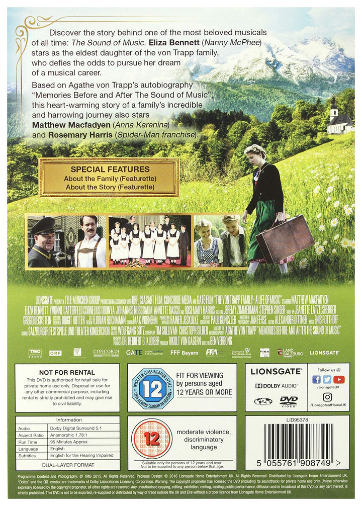 Die Familie Von Trapp – Ein Leben voller Musik – Musical/Drama [DVD]
