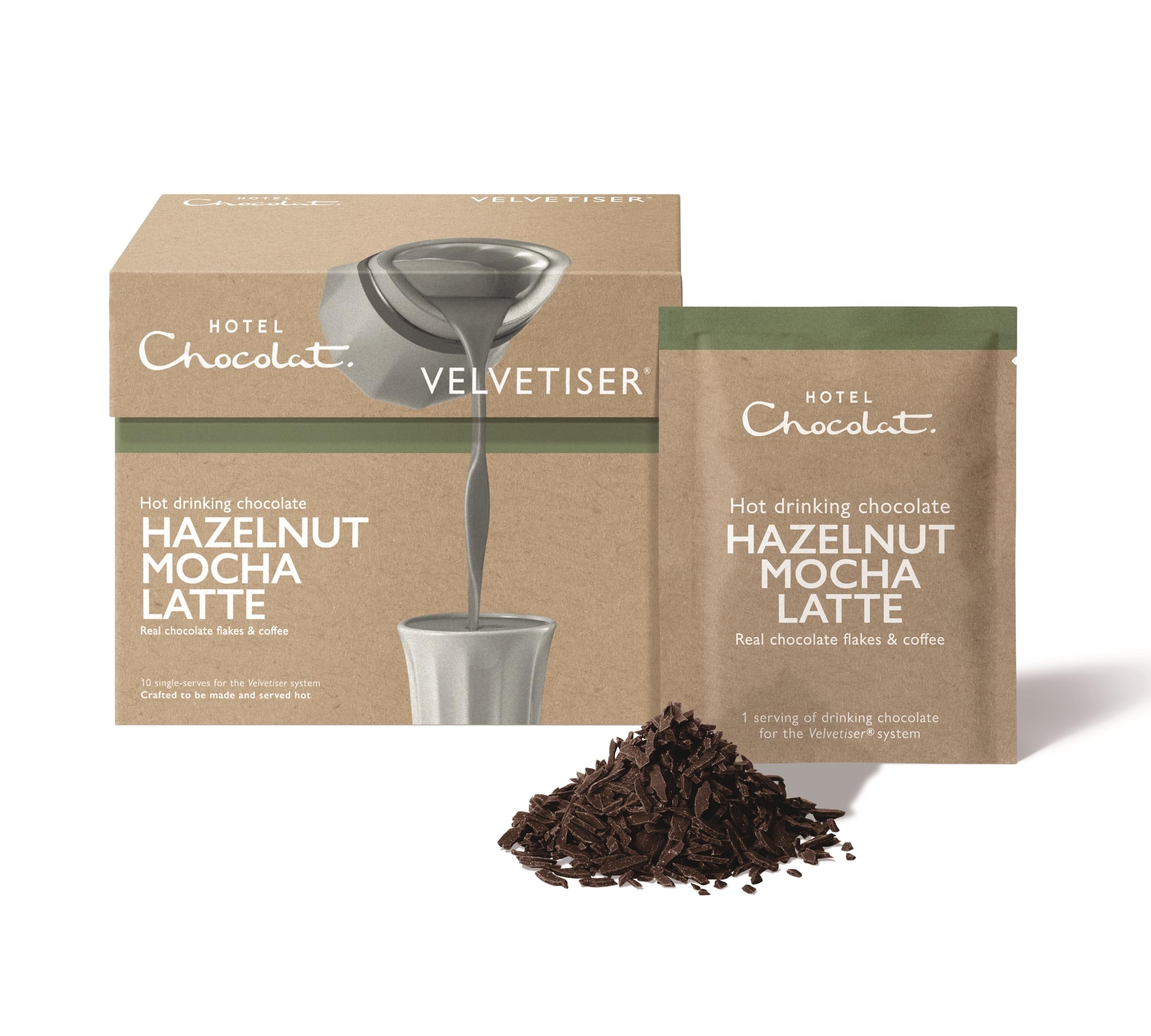 Hotel Chocolat - Hazelnut Mocha Latte Hot Chocolate Sachets (10 Sachets) 3
