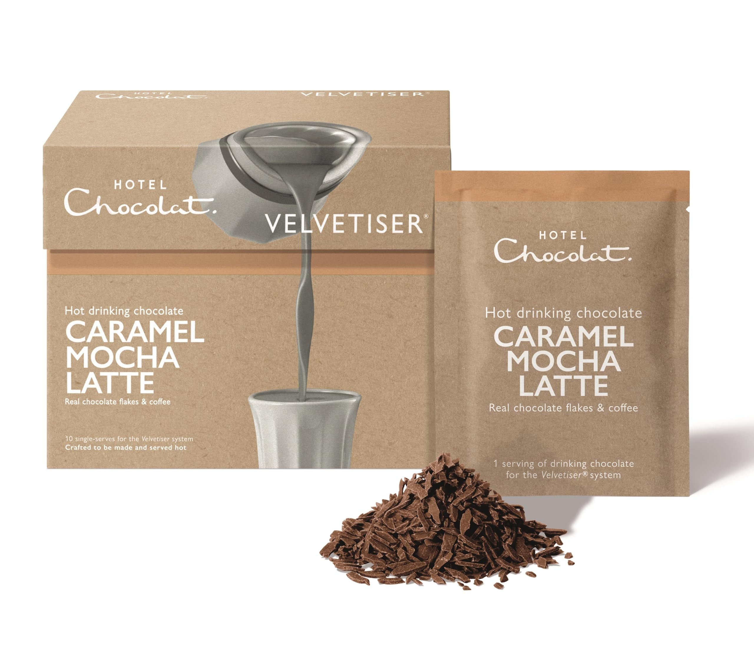 Hotel Chocolat - Caramel Mocha Latte Hot Chocolate Sachets (10 Servings) 2